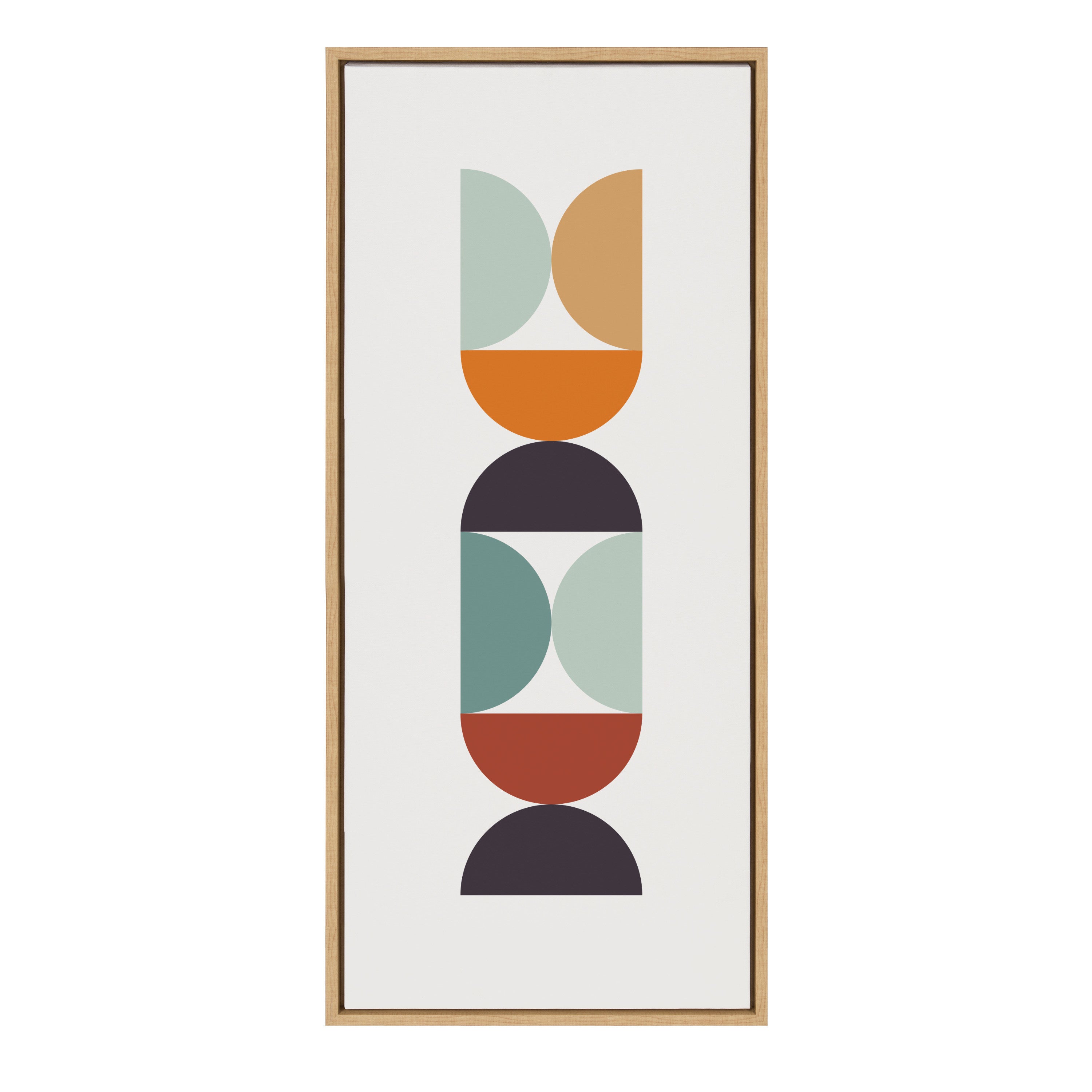 Sylvie Circles and Curves Retro Color Framed Canvas by The Creative Bunch Studio
