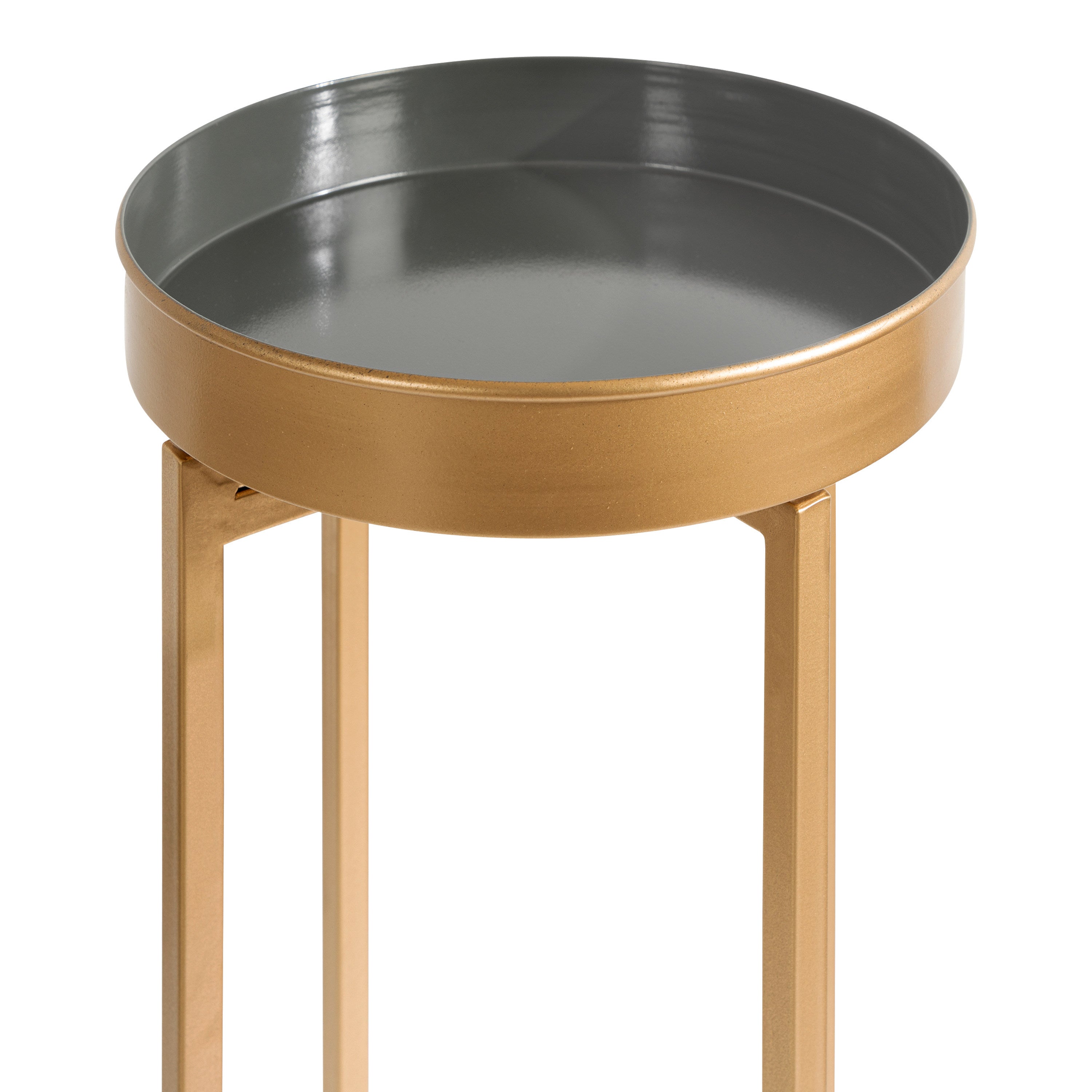 Celia Round Metal Foldable Tray Table Set