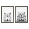 Sylvie Wolf and Bear European Framed Canvas Art Set by Simon Te of Tai Prints