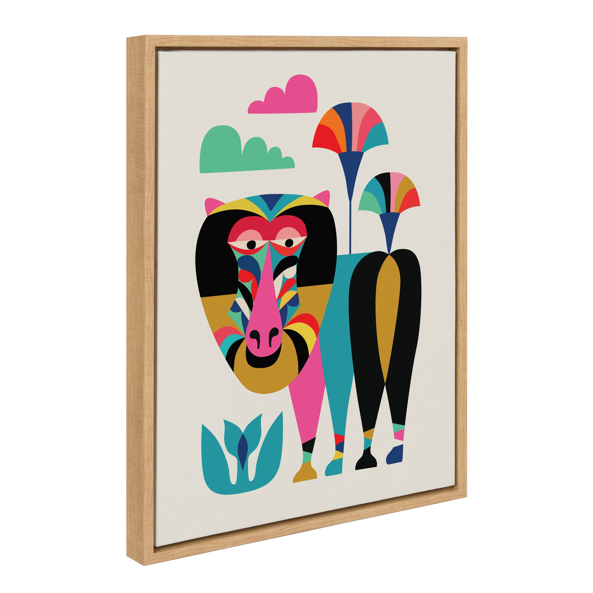 Sylvie Baboon Framed Canvas by Rachel Lee of My Dream Wall