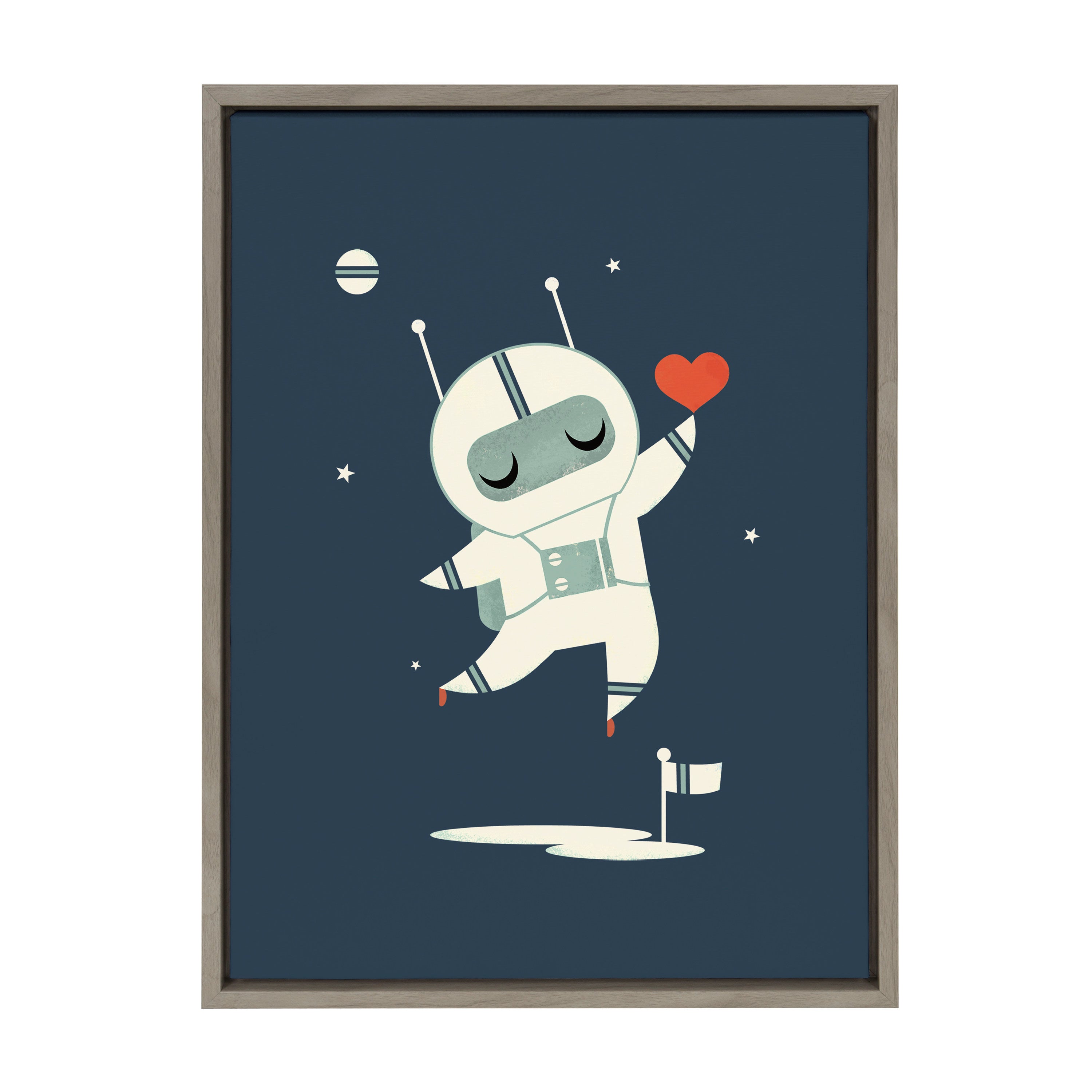 Sylvie Astronaut Modern Framed Canvas by Amber Leaders Designs