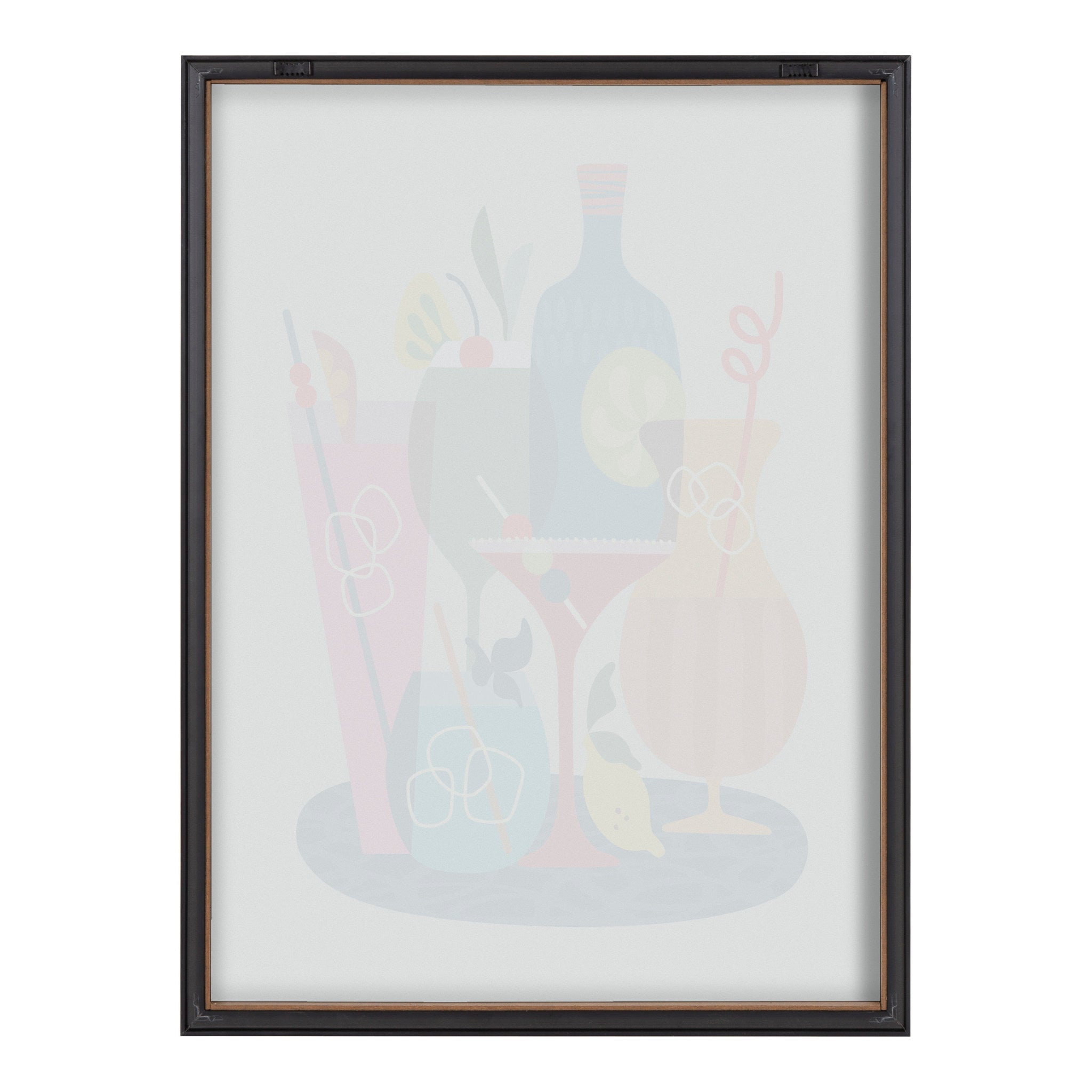 Blake Mid Century Modern Cocktails Framed Printed Glass by Rachel Lee of My Dream Wall