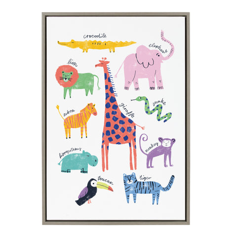Sylvie Animal Gang Framed Canvas by Maja Tomljanovic