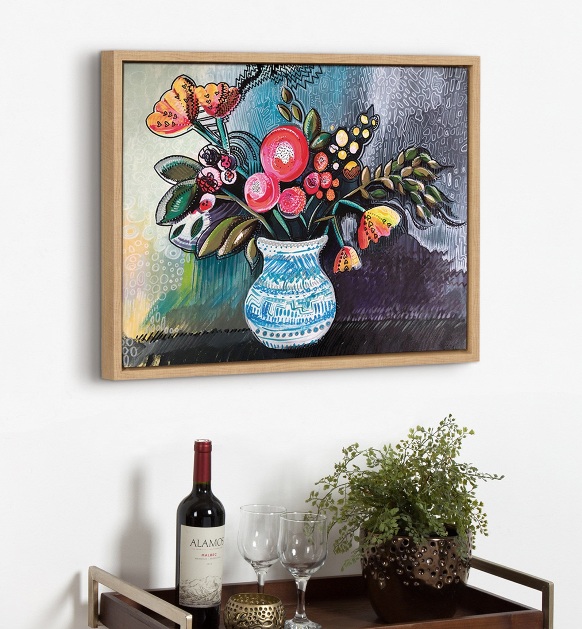 Sylvie Whimsy Still Life Framed Canvas by Sara Annapolen