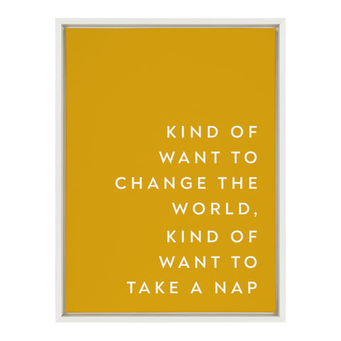 Sylvie Change the World Nap Framed Canvas by Apricot and Birch