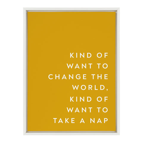 Sylvie Change the World Nap Framed Canvas by Apricot and Birch