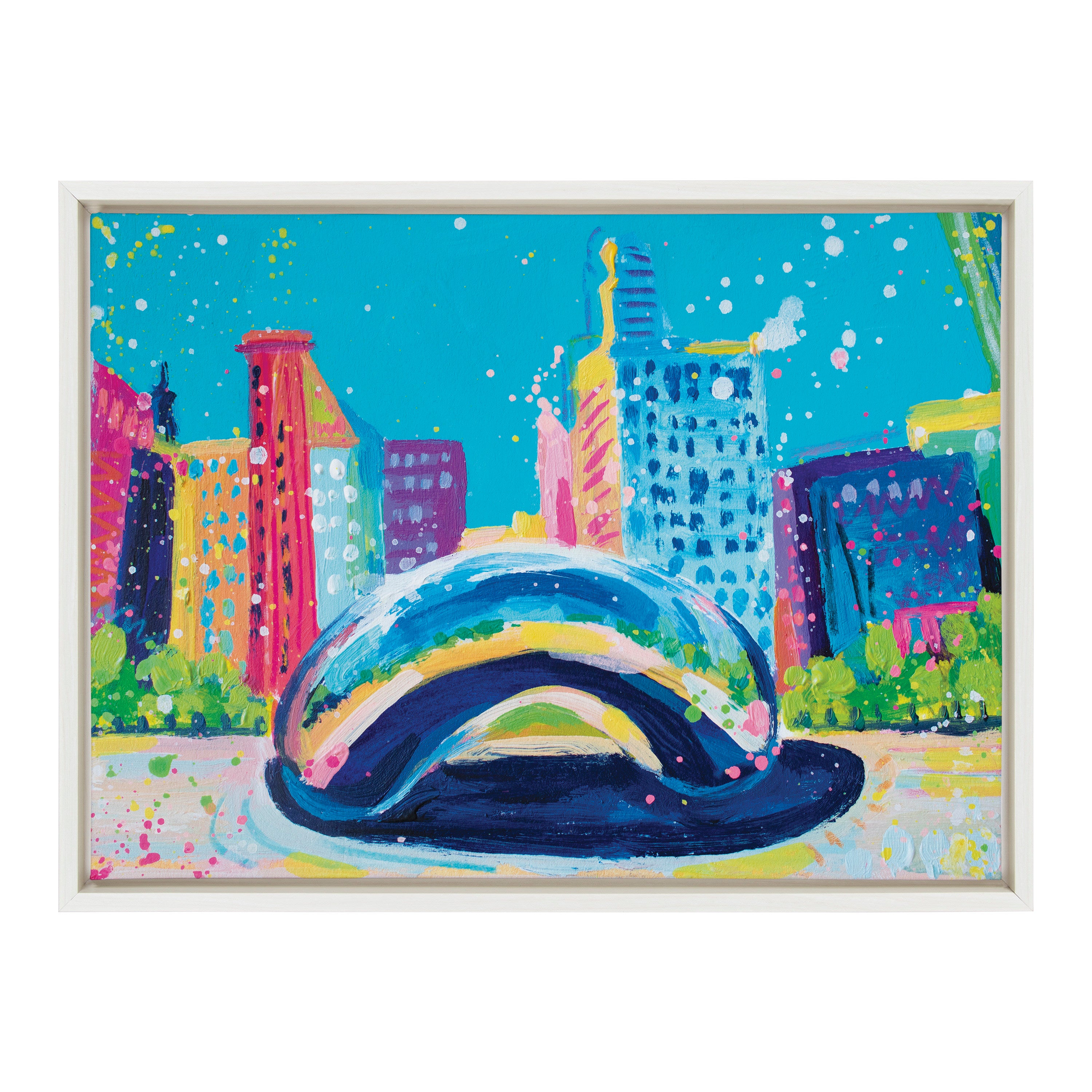 Sylvie Chicago Bean Study No 2 Framed Canvas by Rachel Christopoulos