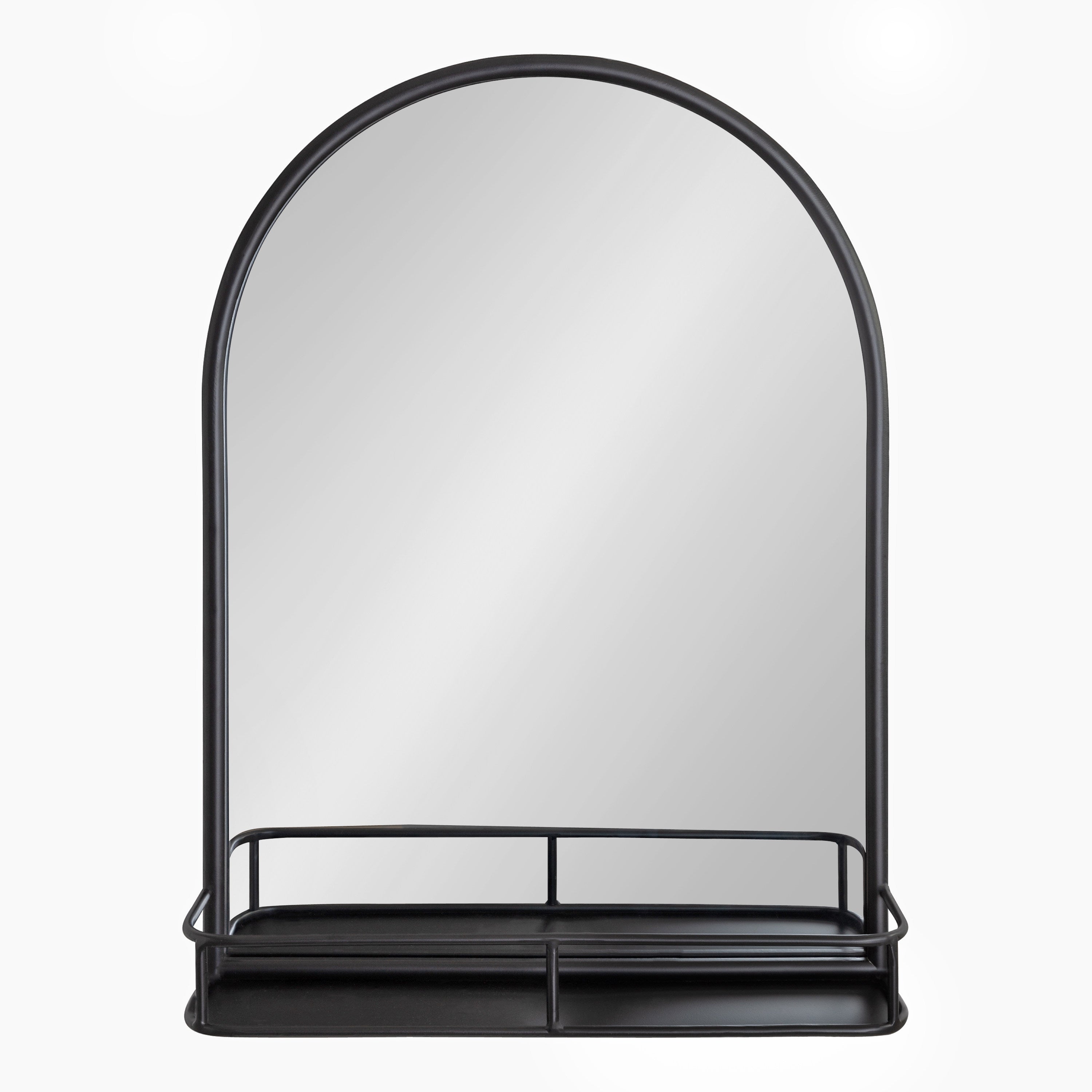 Estero Metal Framed Arch Wall Mirror with Shelf