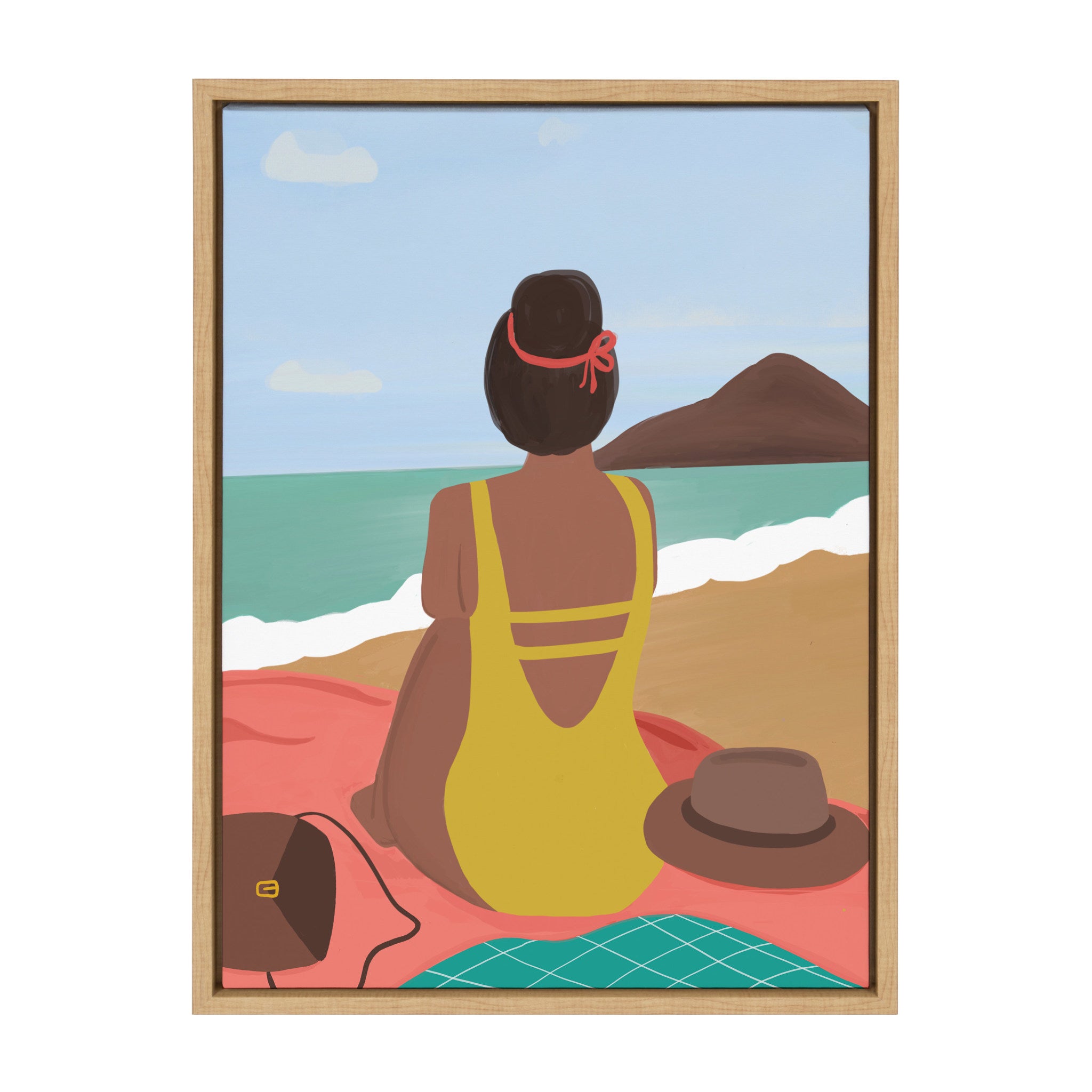 Sylvie Beach Solo Framed Canvas by Queenbe Monyei