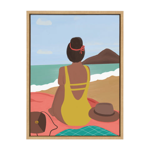 Sylvie Beach Solo Framed Canvas by Queenbe Monyei