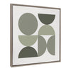 Sylvie Bold Vintage Geometric Nourishing Greens Framed Canvas by The Creative Bunch Studio