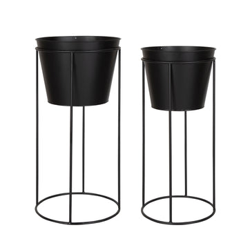 Sheely Metal Planter Stands with Pots