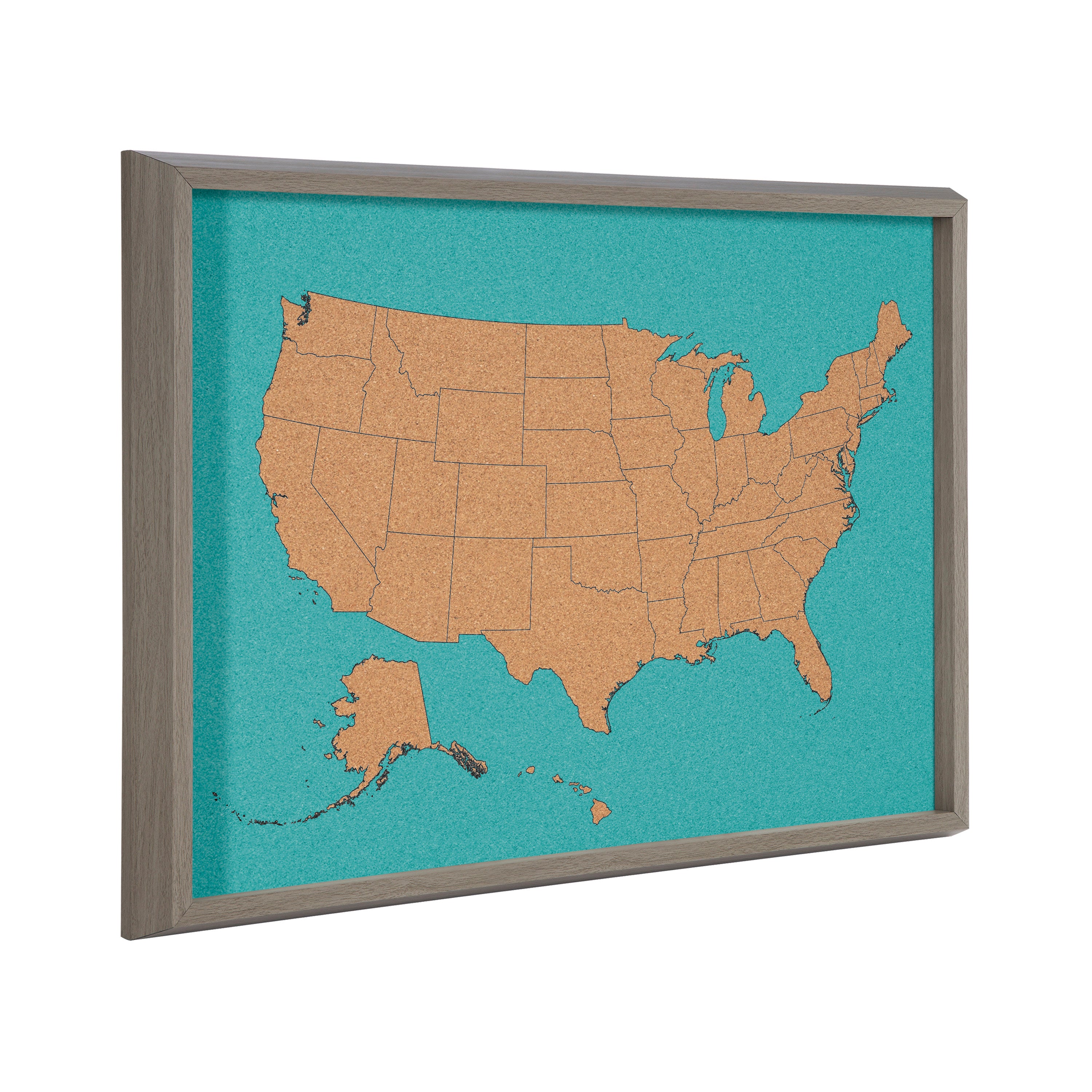 Blake US Map Framed Printed Cork by The Creative Bunch Studio