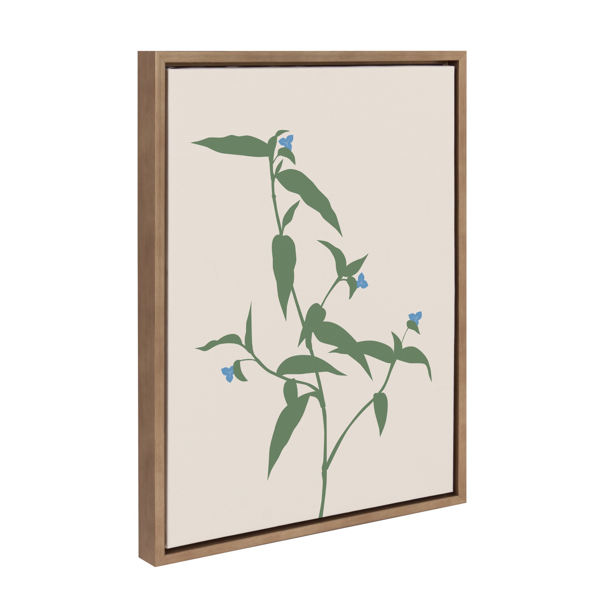 Sylvie Delicate Illustrated Blue Wildflowers Framed Canvas by The Creative Bunch Studio