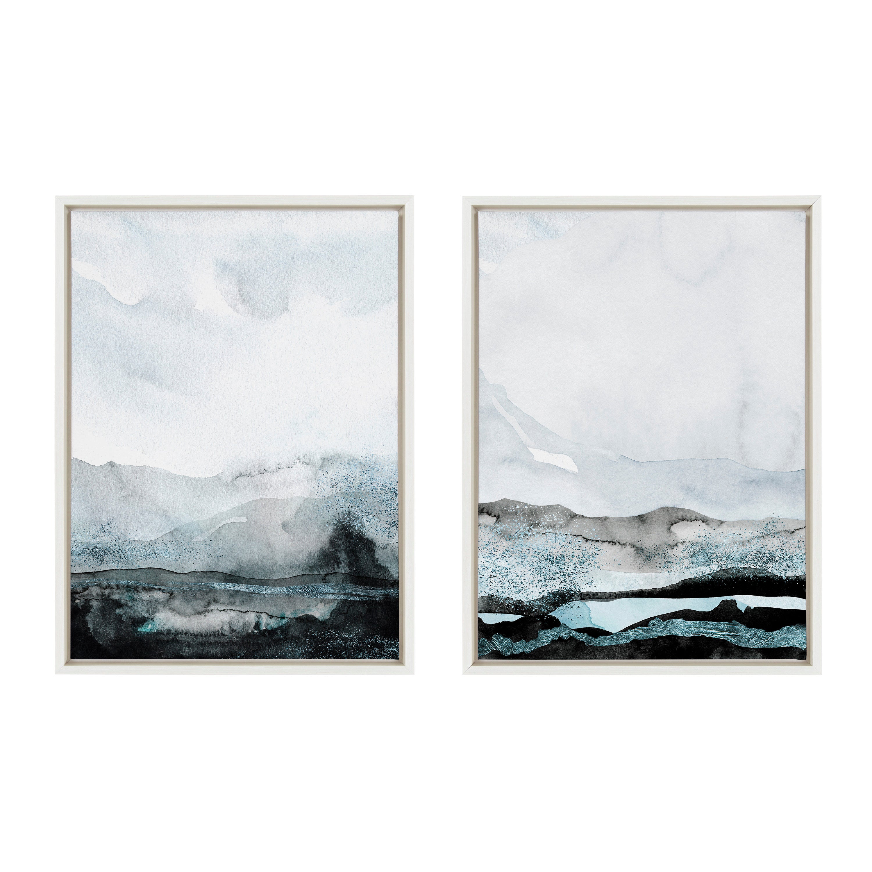 Sylvie Blue Layers Framed Canvas by Maja Mitrovic of Makes My Day Happy