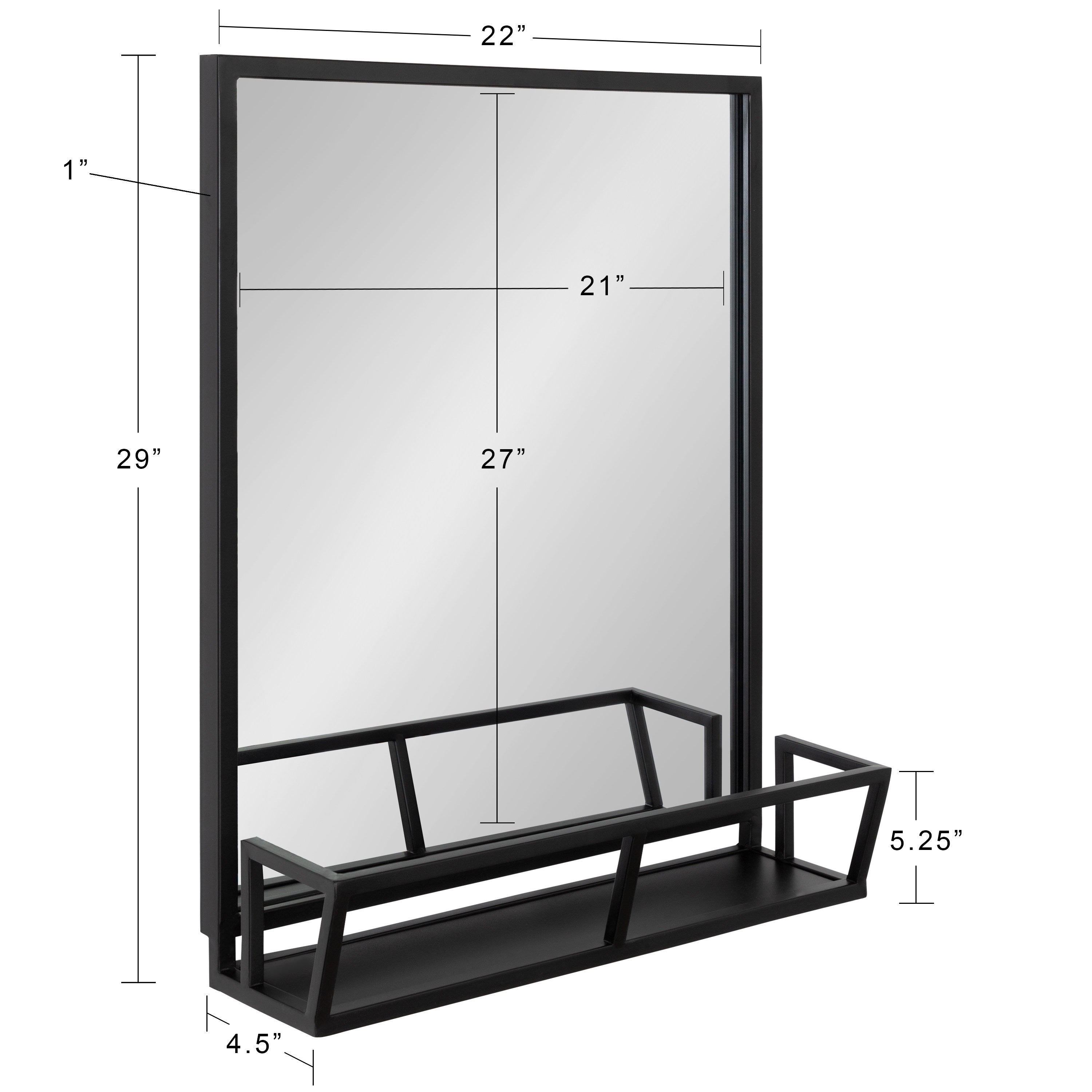 Jackson Metal Framed Mirror with Shelf
