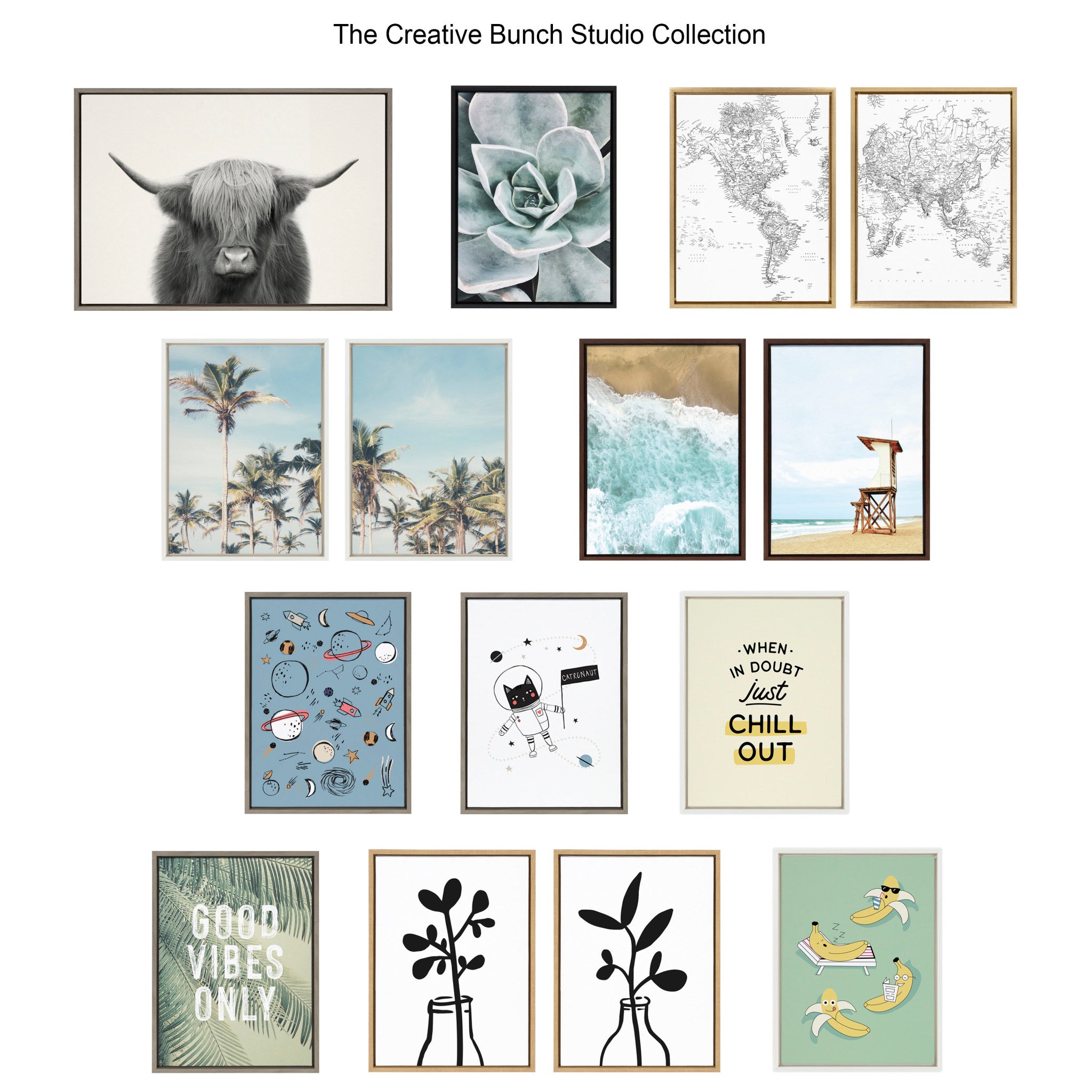 Sylvie Up On The Housetop Reindeer Pause Framed Canvas by The Creative Bunch Studio