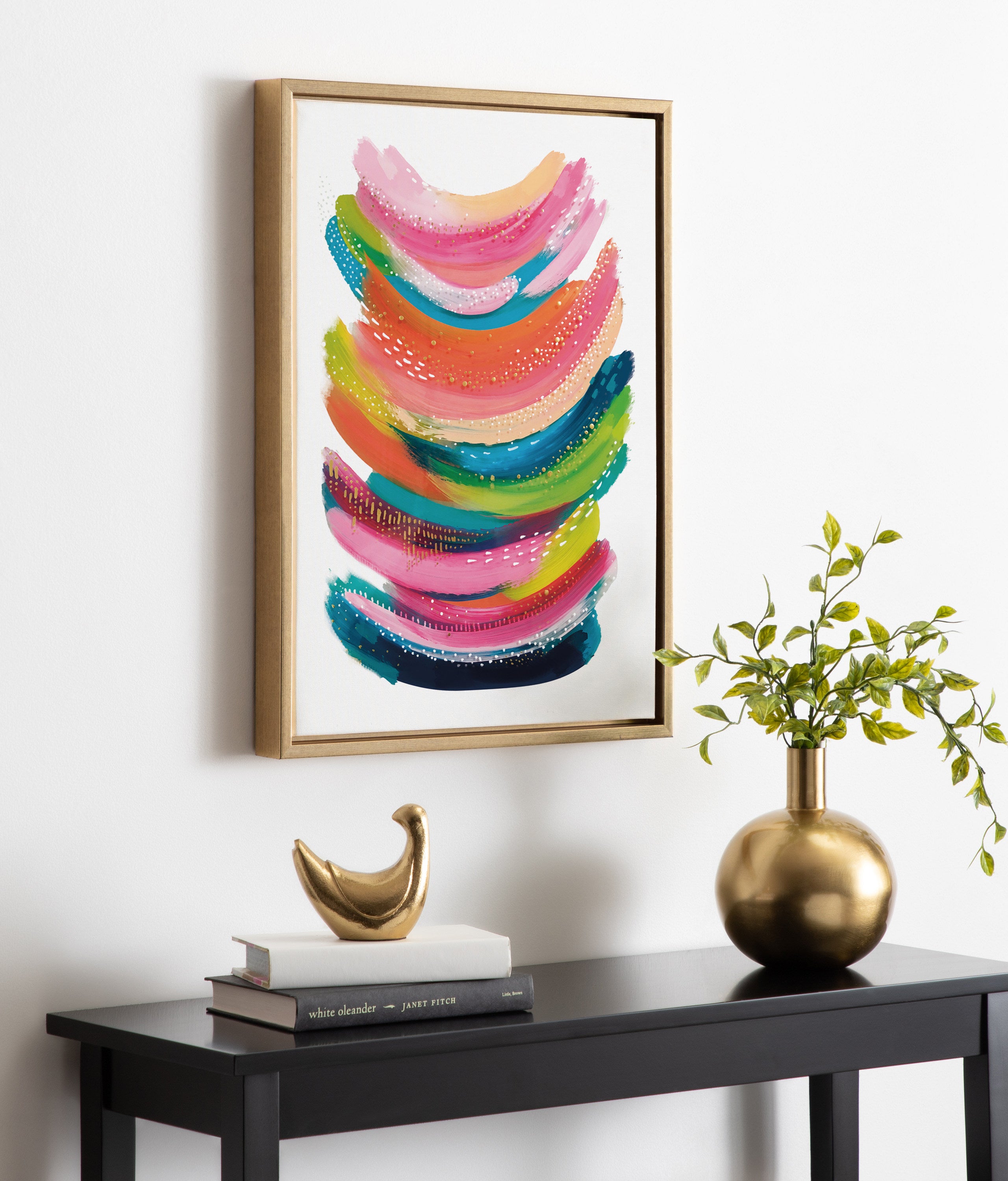 Sylvie Bright Abstract Framed Canvas by Jessi Raulet of Ettavee