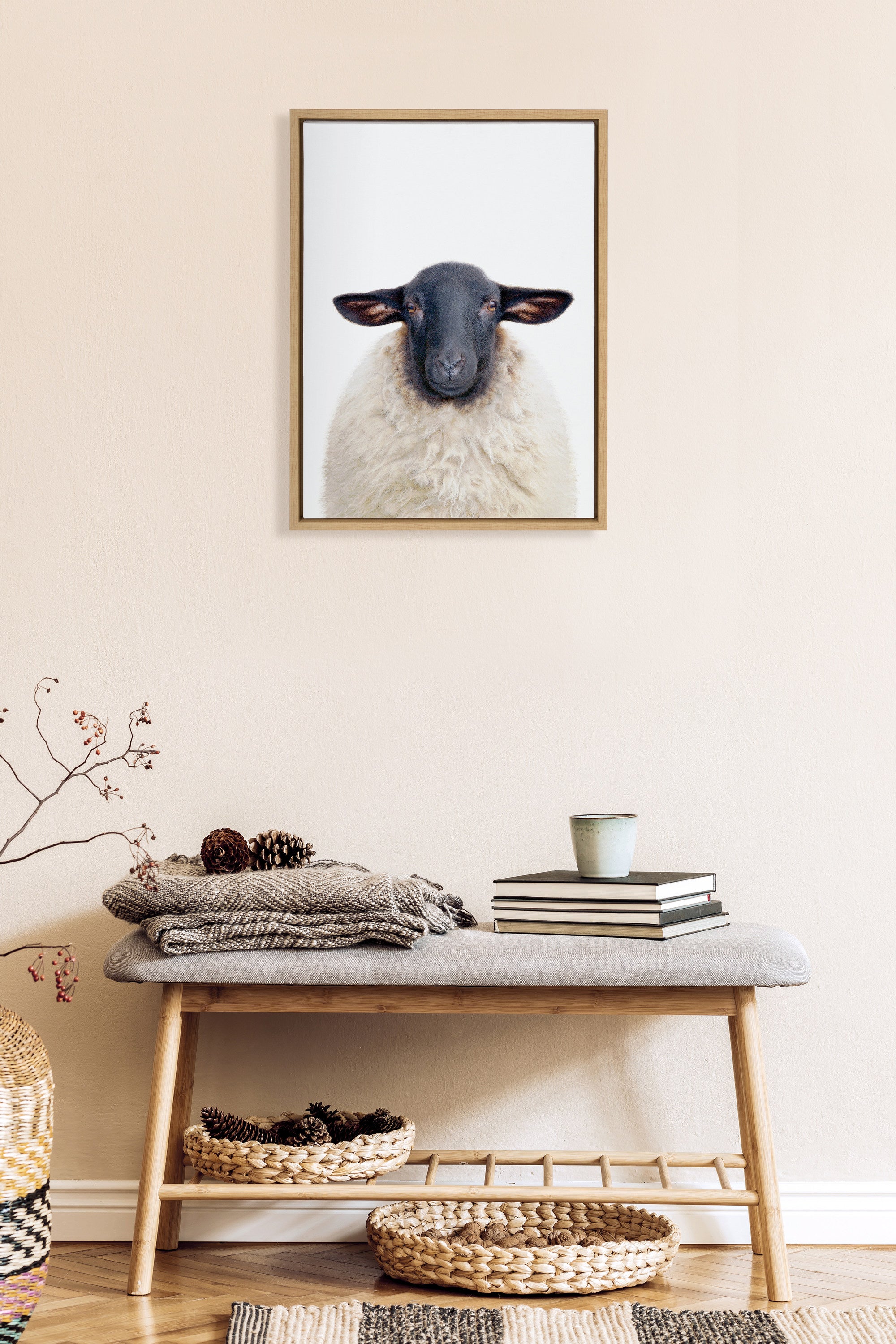 Sylvie Dorper Sheep Framed Canvas by Amy Peterson Art Studio