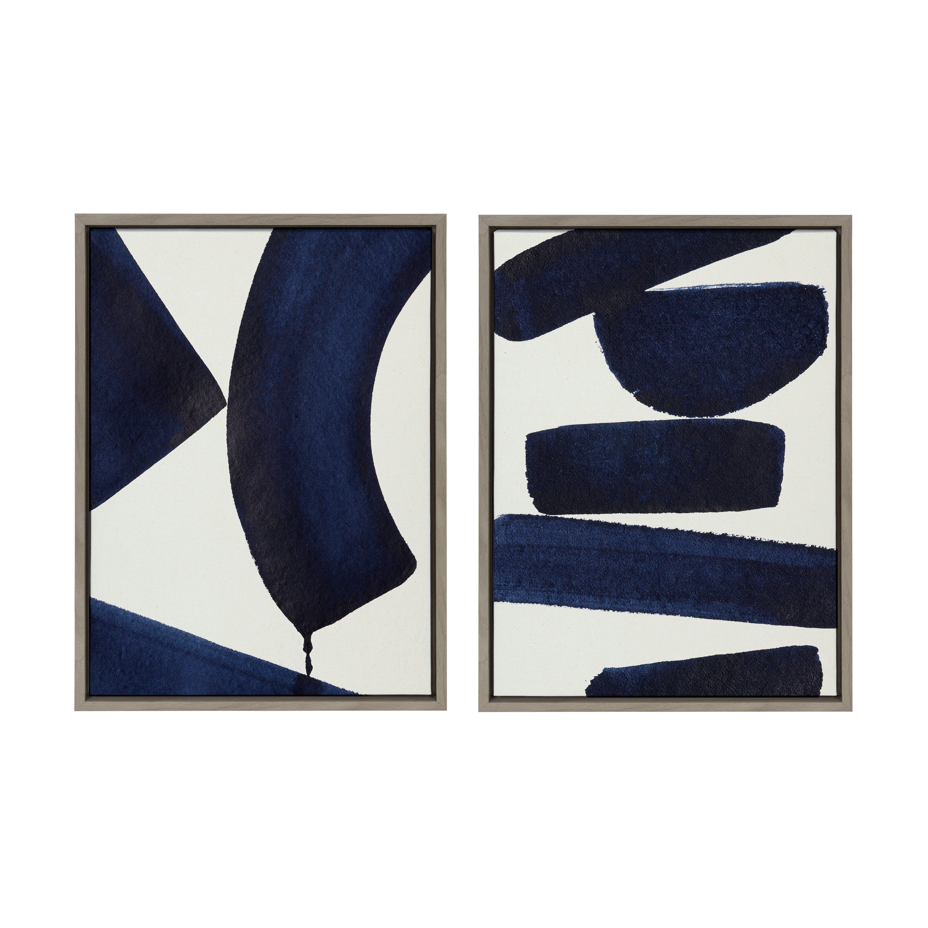 Kate and Laurel Sylvie Japandi 3 and Japandi 26 Framed Canvas Wall Art ...