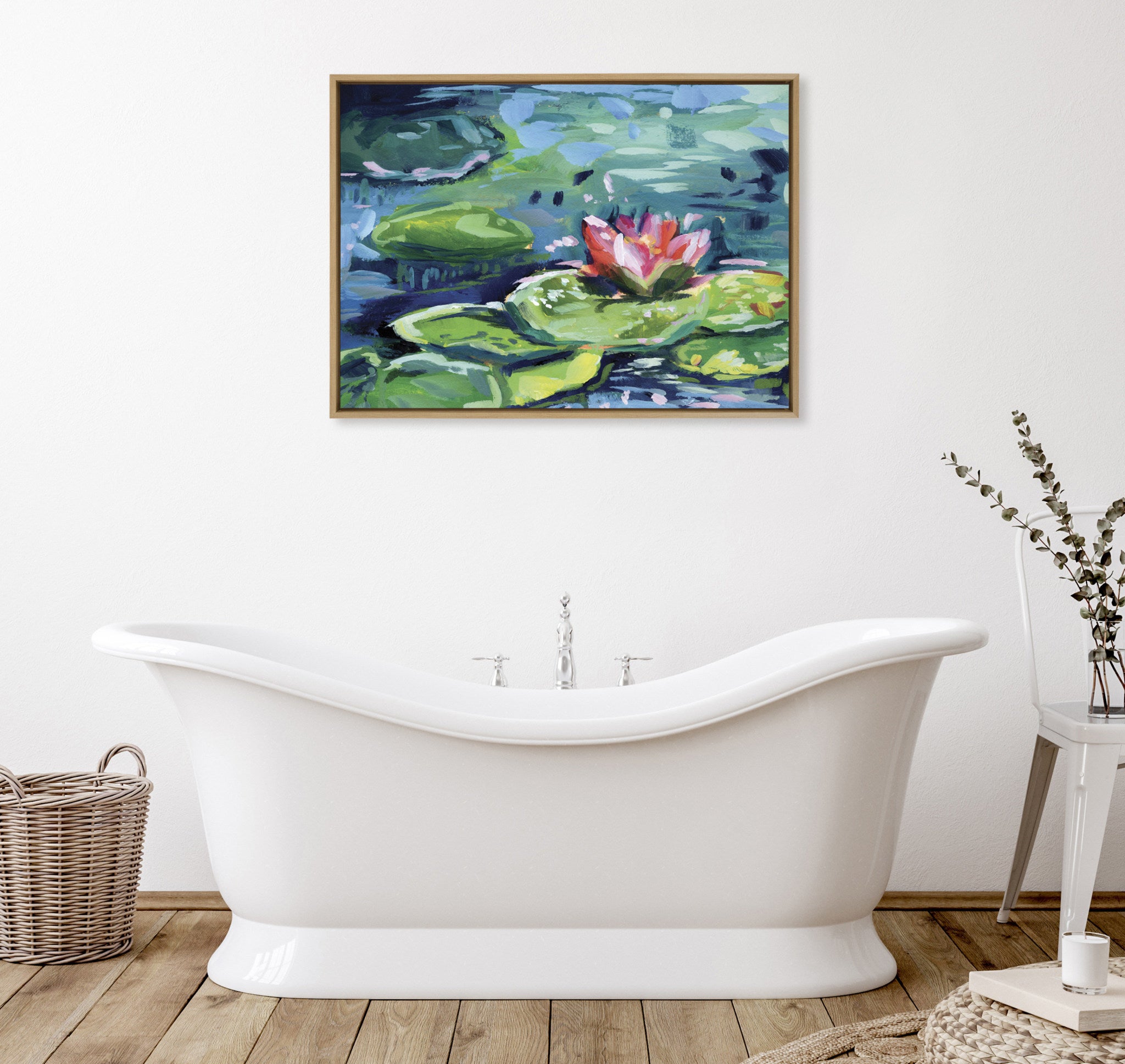 Sylvie Lily Pad By The Shore Framed Canvas by Rachel Christopoulos