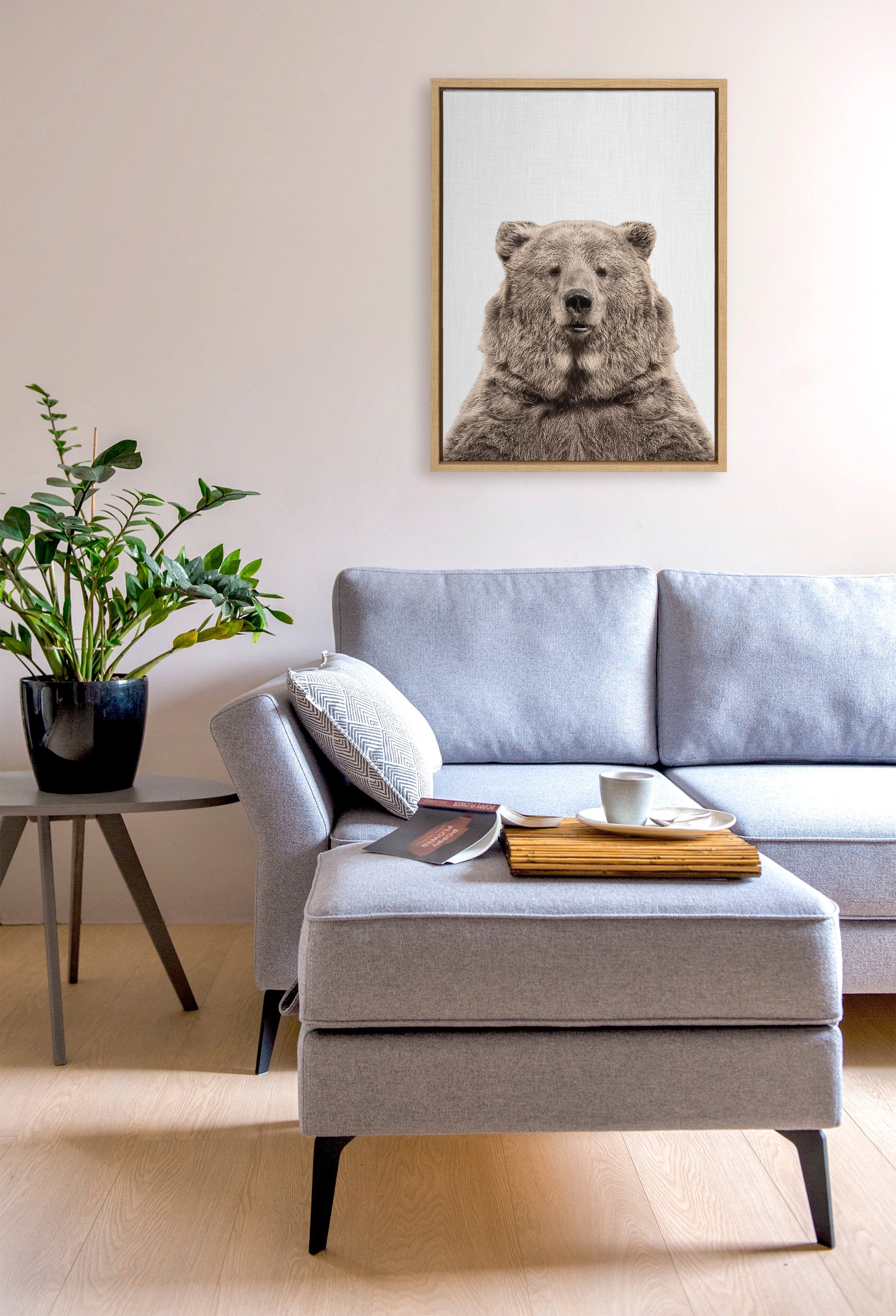 Sylvie Bear European Color Framed Canvas by Simon Te of Tai Prints