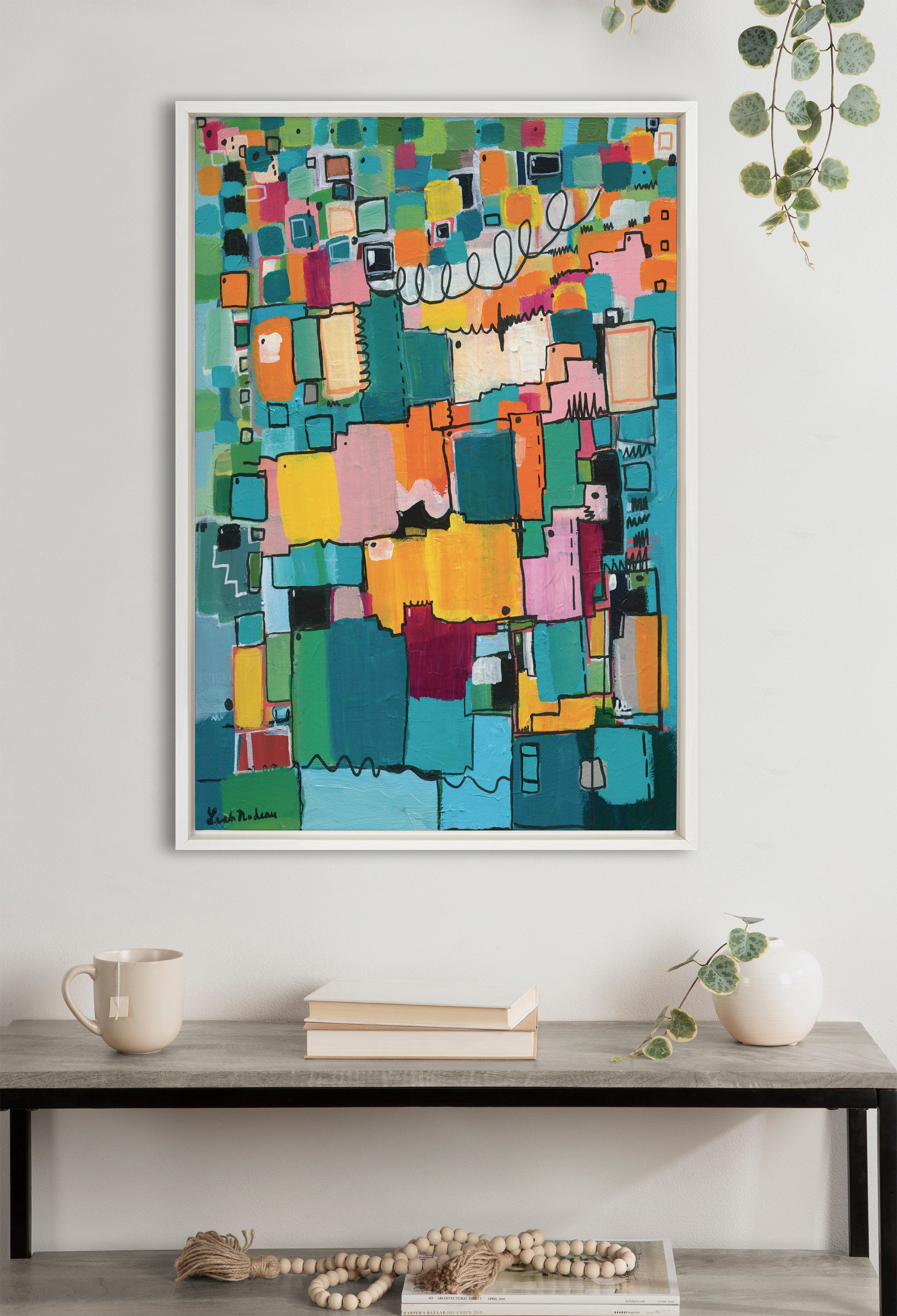Sylvie Afternoon Delight Framed Canvas by Leah Nadeau