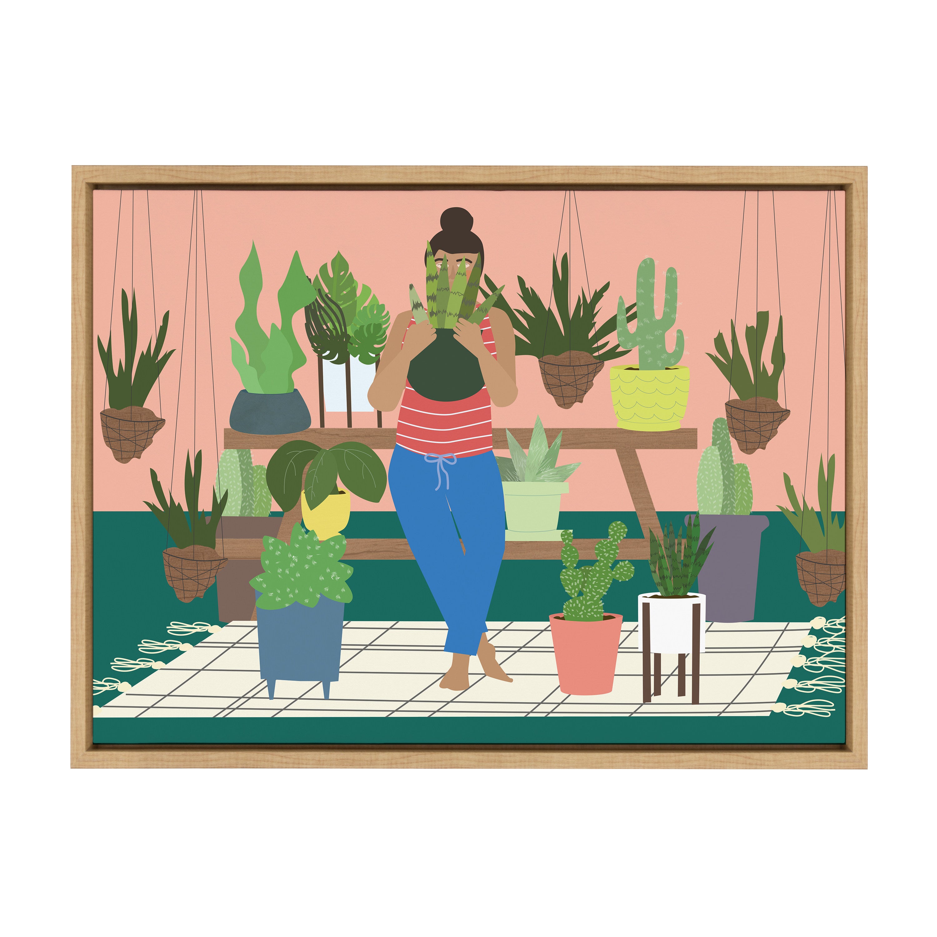 Sylvie Plant Lady Framed Canvas by Queenbe Monyei