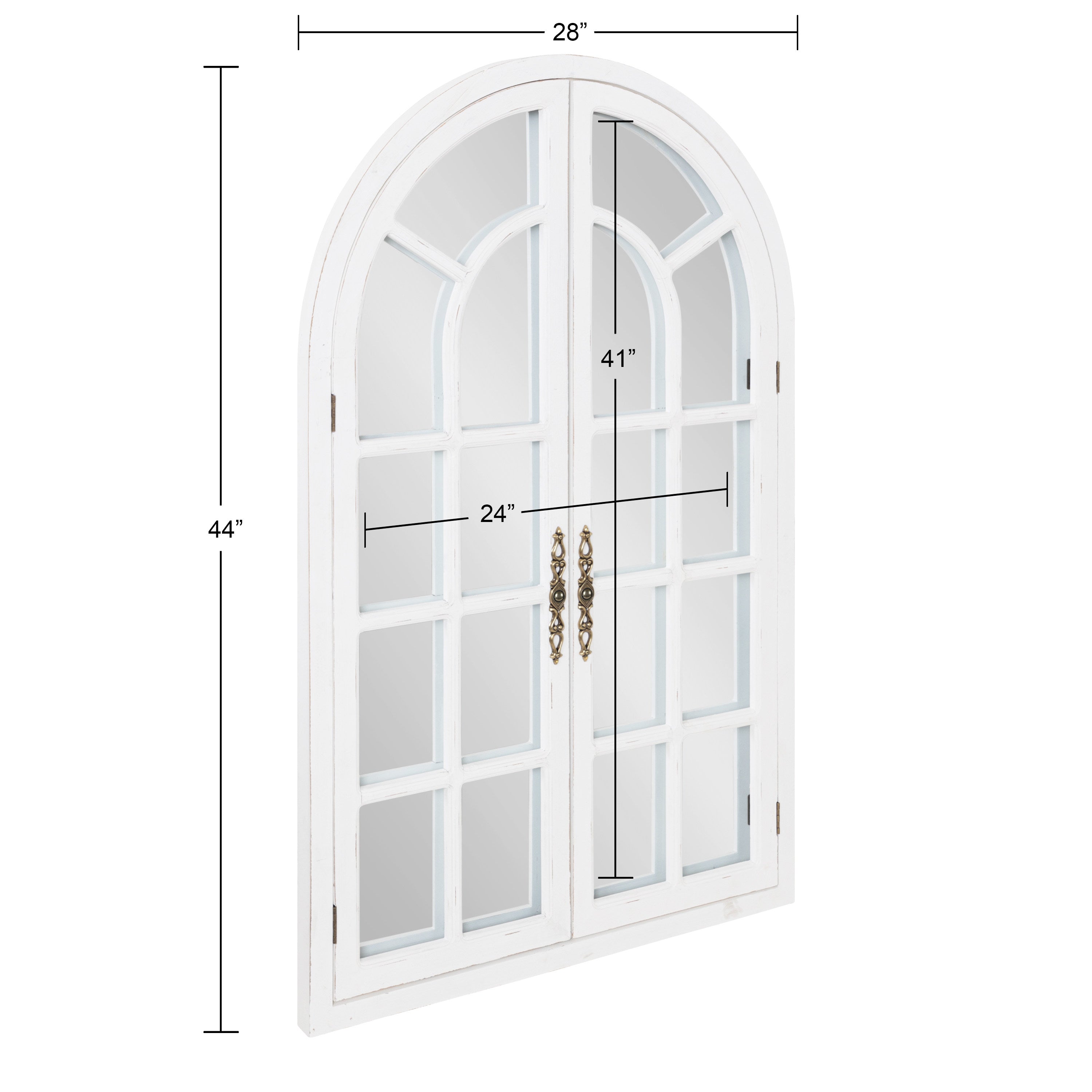 Boldmere Wood Windowpane Arch Mirror