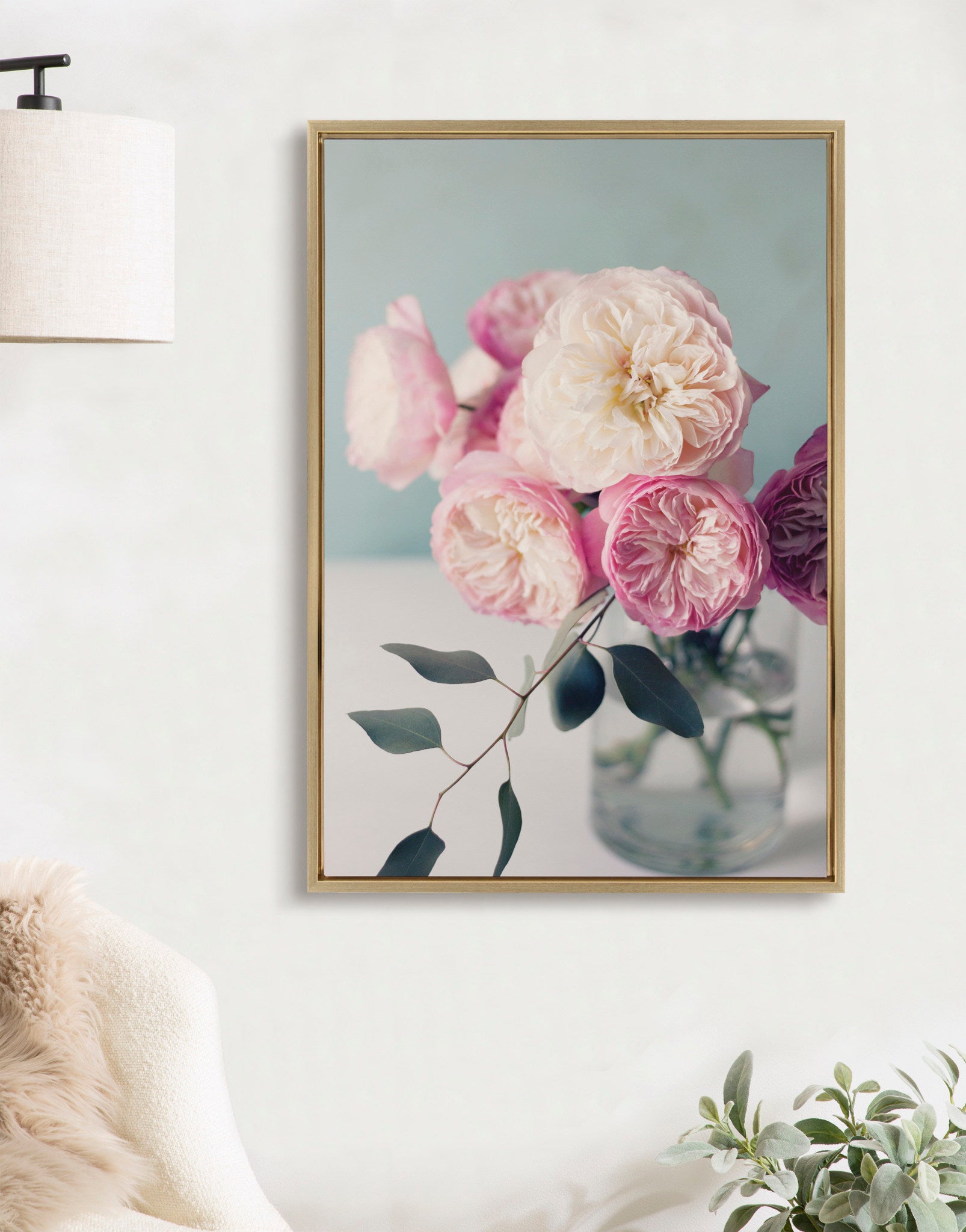 Sylvie Still Life Garden Roses Framed Canvas by Kristy Campbell