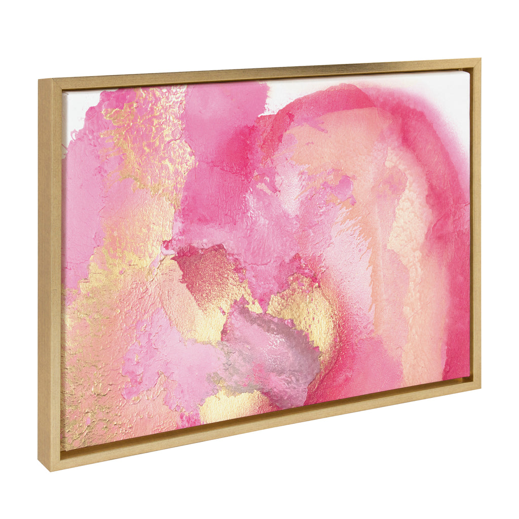 Kate and Laurel Sylvie Pink Golden Hour Framed Canvas Wall Art by Mentoring  Positives, 18x24 Gold, Modern Abstract Soft Pink Art for Wall Decor –  kateandlaurel