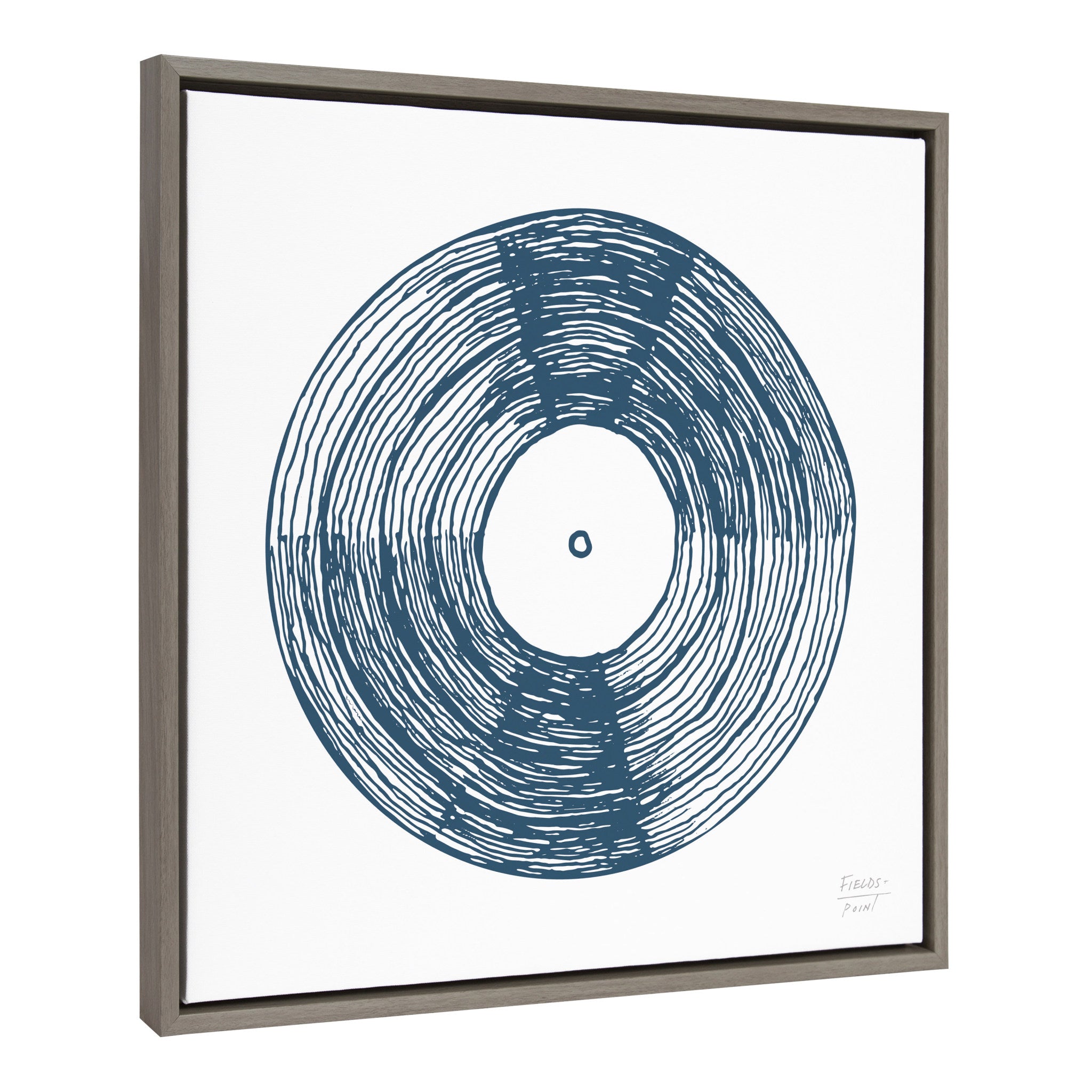 Sylvie Record Blue Framed Canvas by Statement Goods
