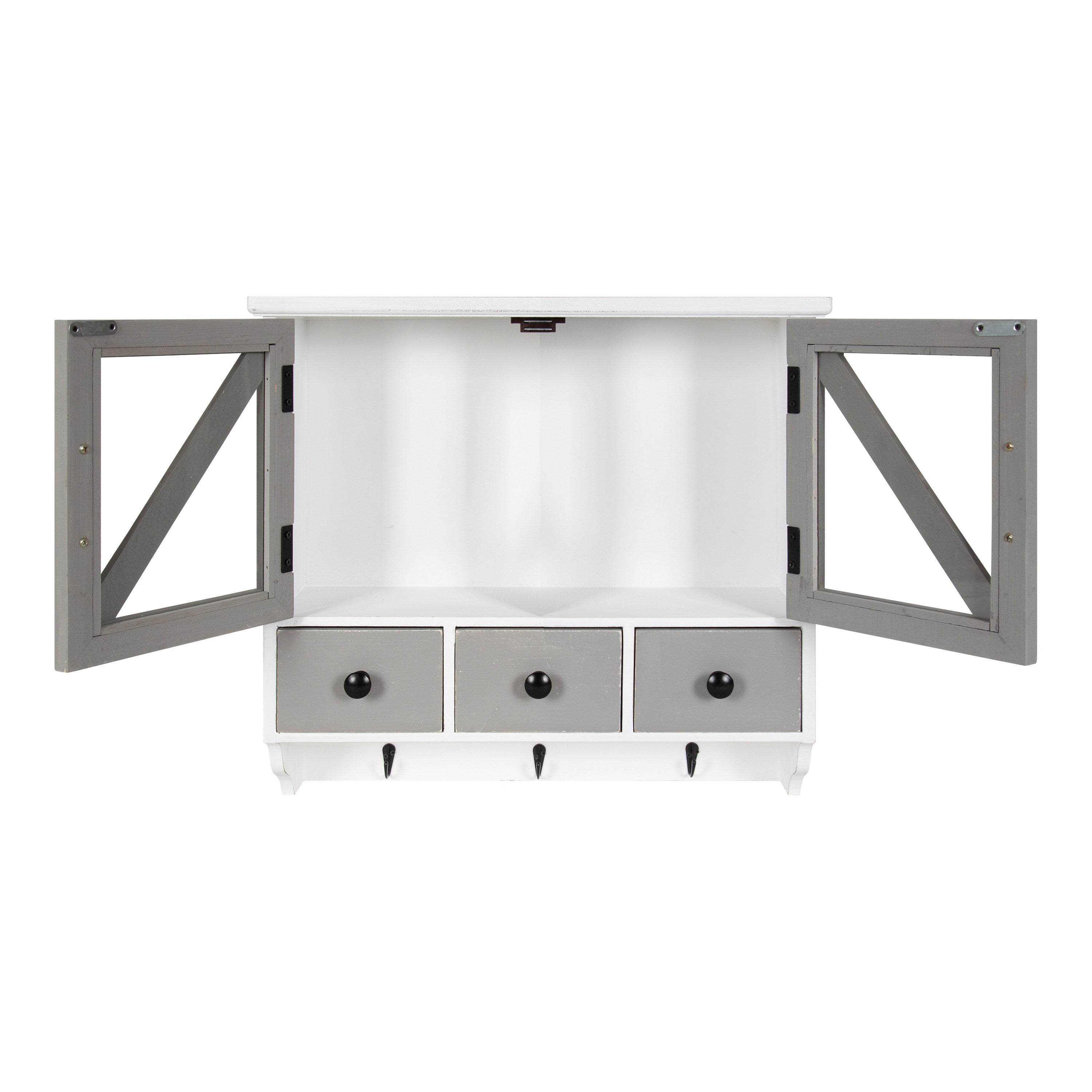 Hutchins Decorative Three Drawer Wood Wall Cabinet