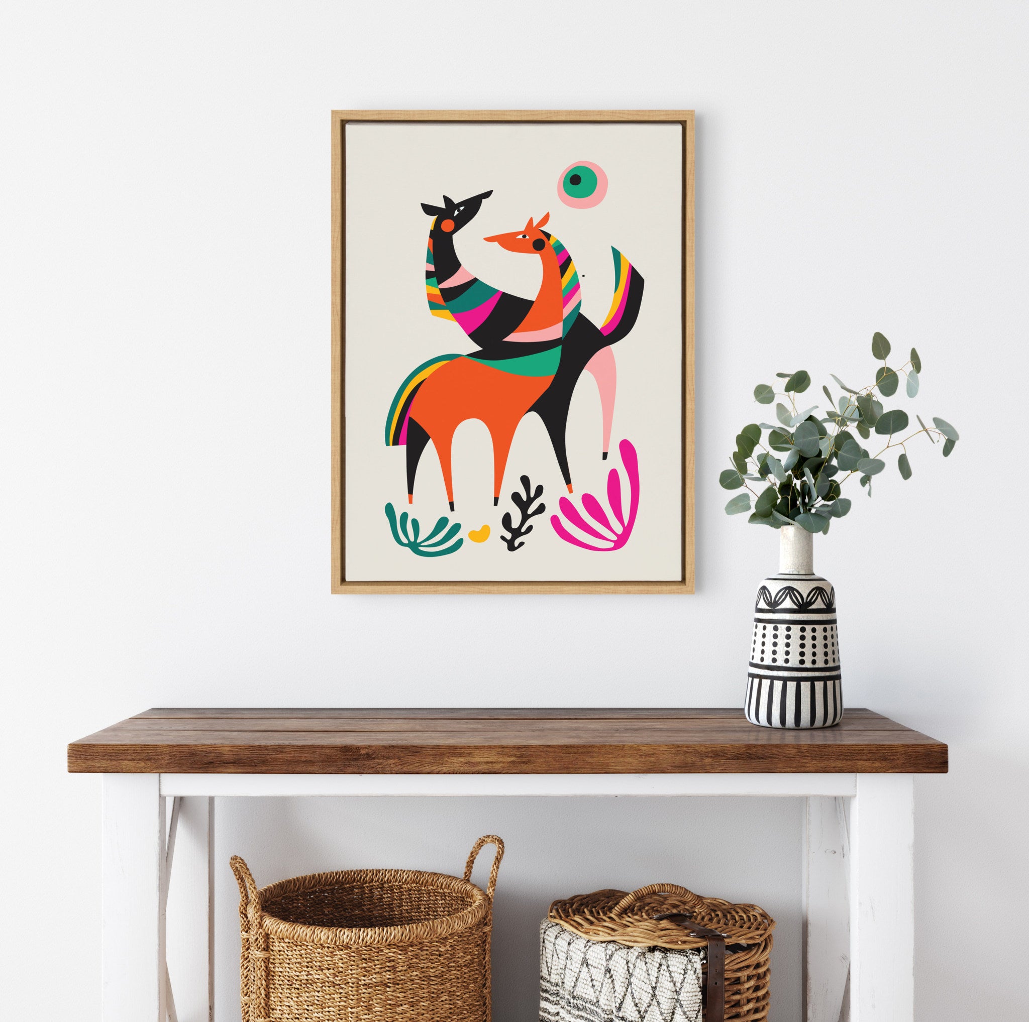 Sylvie Dancing Horses Framed Canvas by Rachel Lee of My Dream Wall