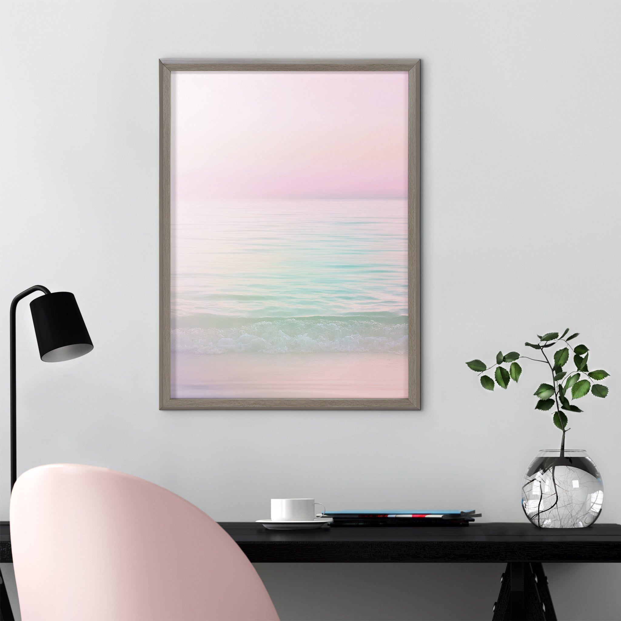 Blake Dreamy Pastel Seascape Framed Printed Glass by Dominique Vari