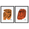 Sylvie Abstract Face Framed Canvas Set by Marcello Velho