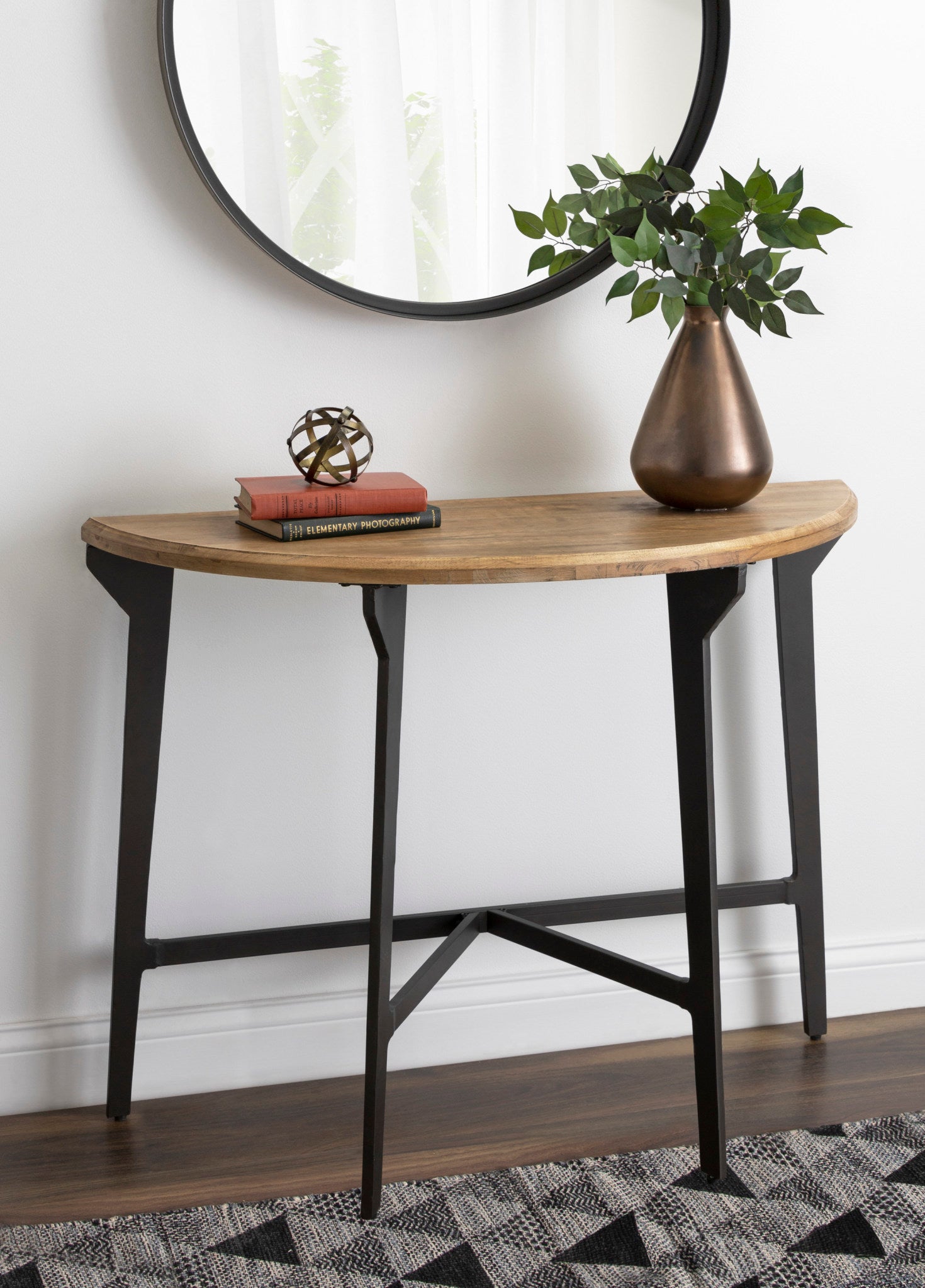 Langdon Wood and Metal Console Table
