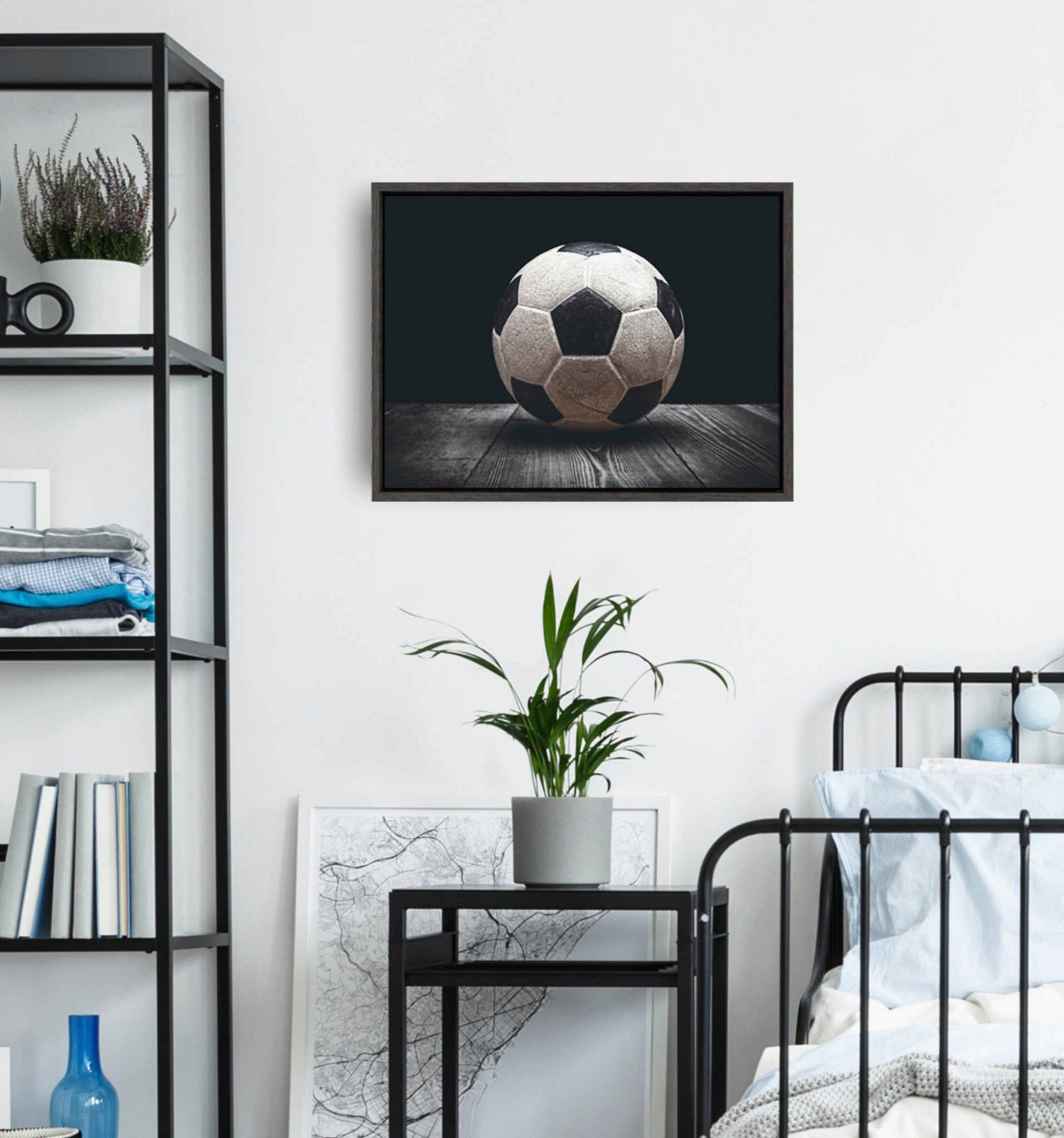 Sylvie Soccer Ball Framed Canvas by Shawn St. Peter