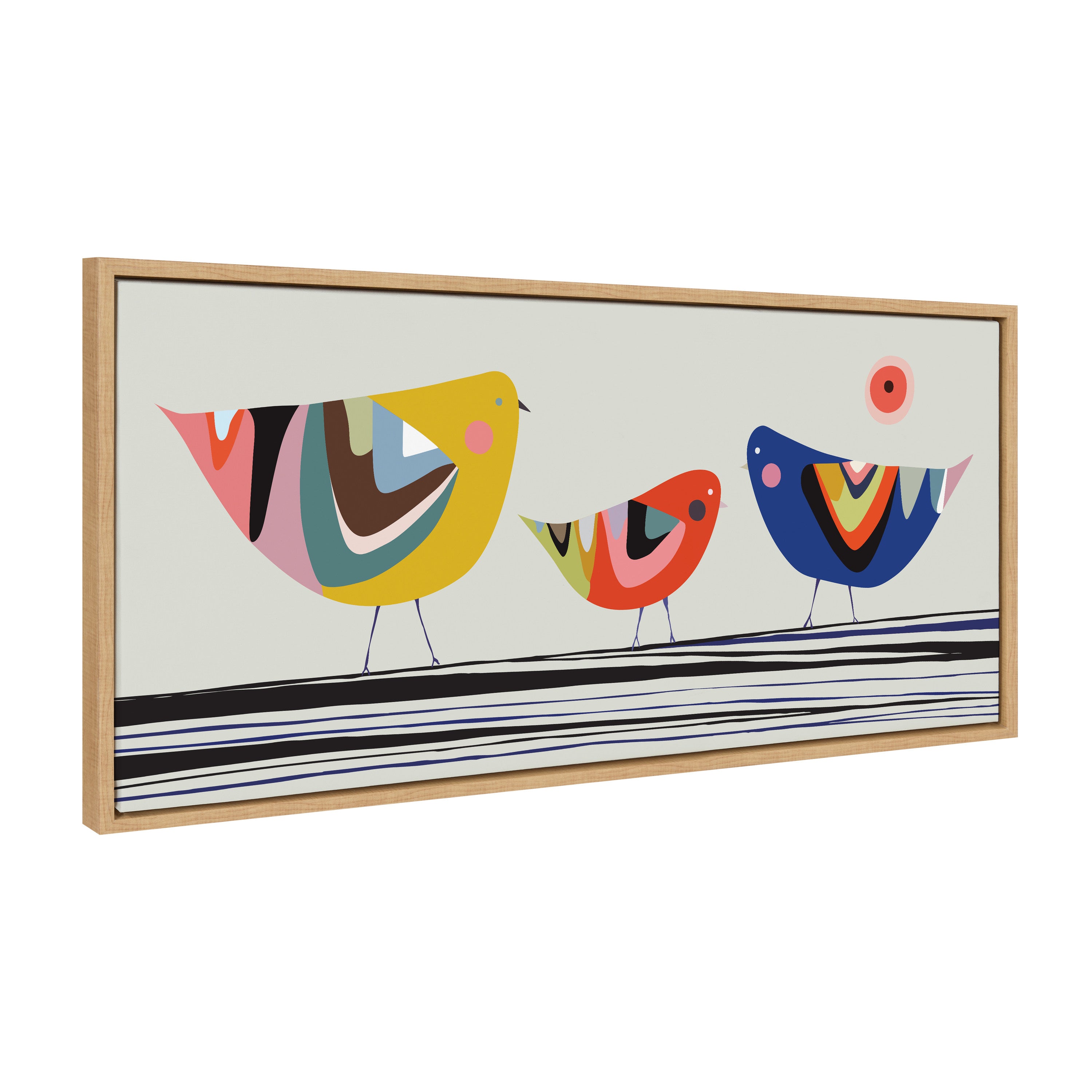 Sylvie Family Tree 3 Birds Framed Canvas by Rachel Lee of My Dream Wall