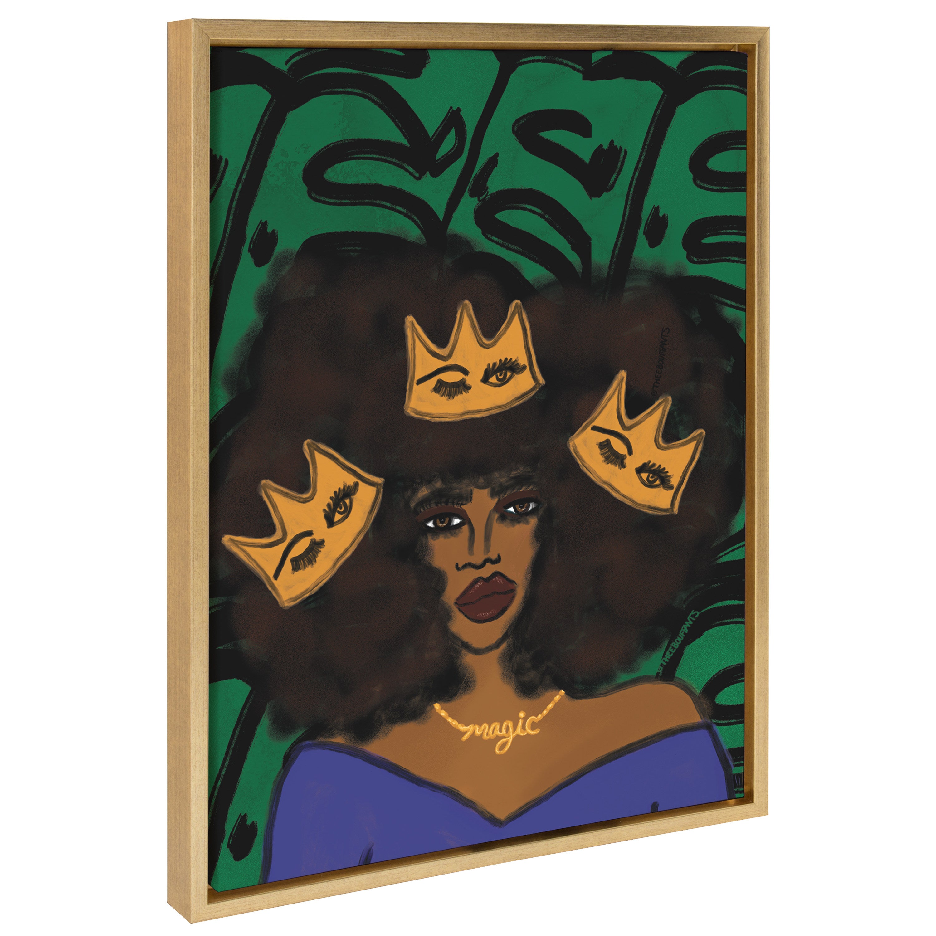 Sylvie Wear Your Crown Framed Canvas by Kendra Dandy of Bouffants and Broken Hearts