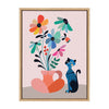 Sylvie Mid Century Modern Daisies Framed Canvas by Rachel Lee of My Dream Wall