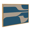Sylvie Eye Catching Sleek Abstract 6 Teal and Tan Framed Canvas by The Creative Bunch Studio
