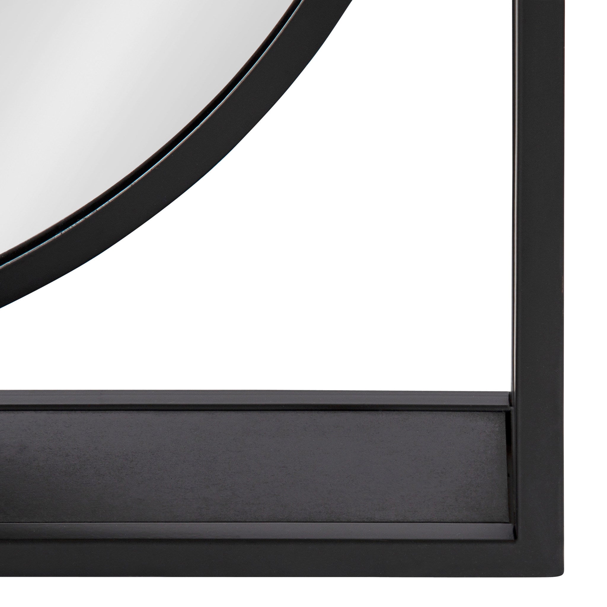 McCauley Decorative Metal Mirror with Shelf, Black 24x24