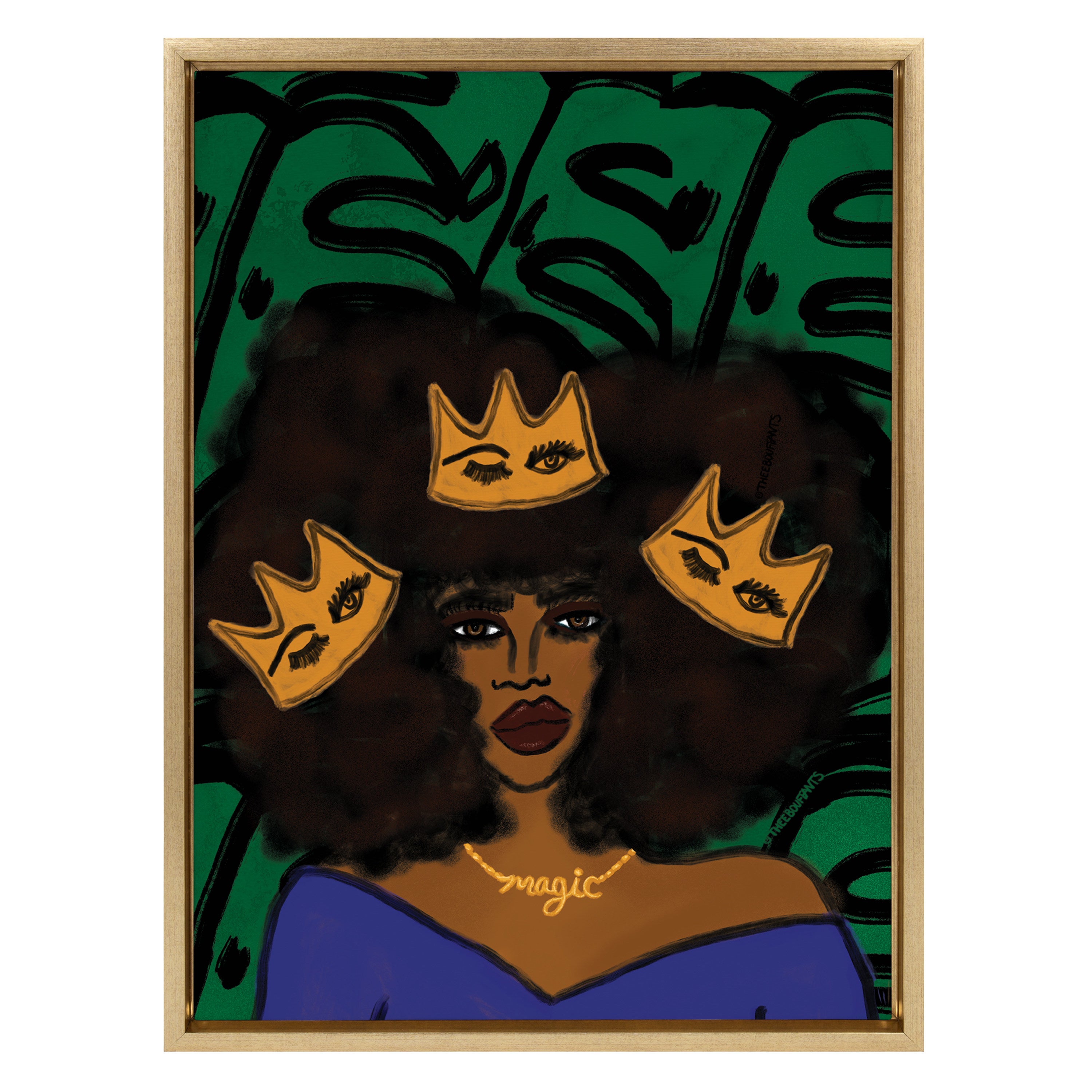 Sylvie Wear Your Crown Framed Canvas by Kendra Dandy of Bouffants and Broken Hearts