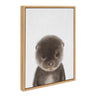 Sylvie Baby Otter Color Illustration Framed Canvas by Simon Te of Tai Prints