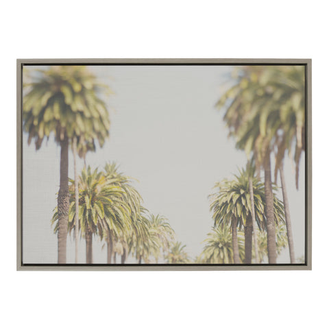 Sylvie LA California Palm Trees Framed Canvas by Laura Evans