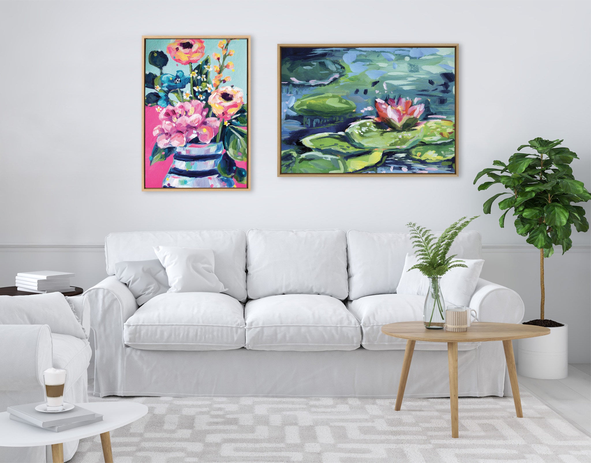 Sylvie Lily Pad By The Shore Framed Canvas by Rachel Christopoulos