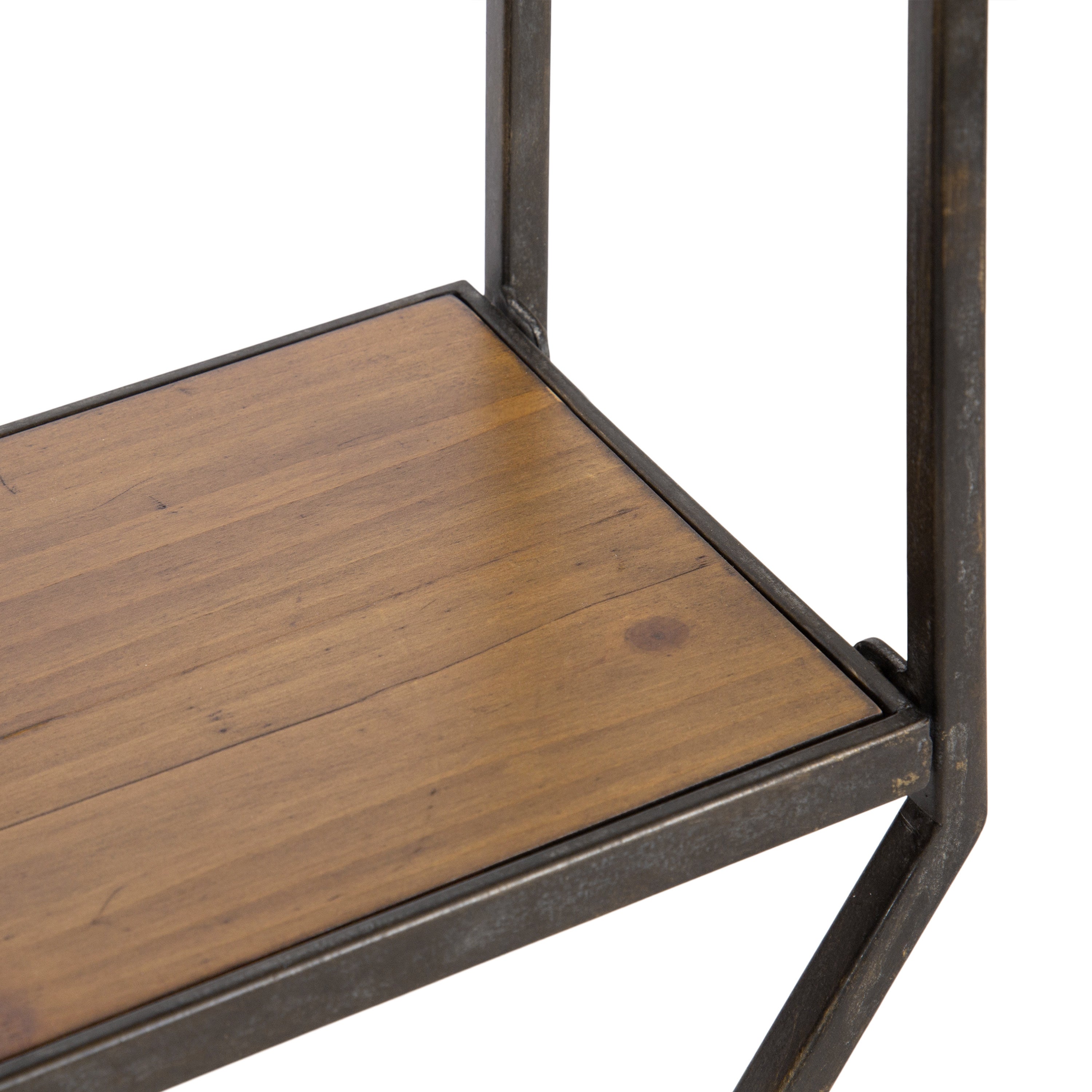 Adela Octagon Wood and Metal Shelf