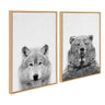 Sylvie Wolf and Bear European Framed Canvas Art Set by Simon Te of Tai Prints