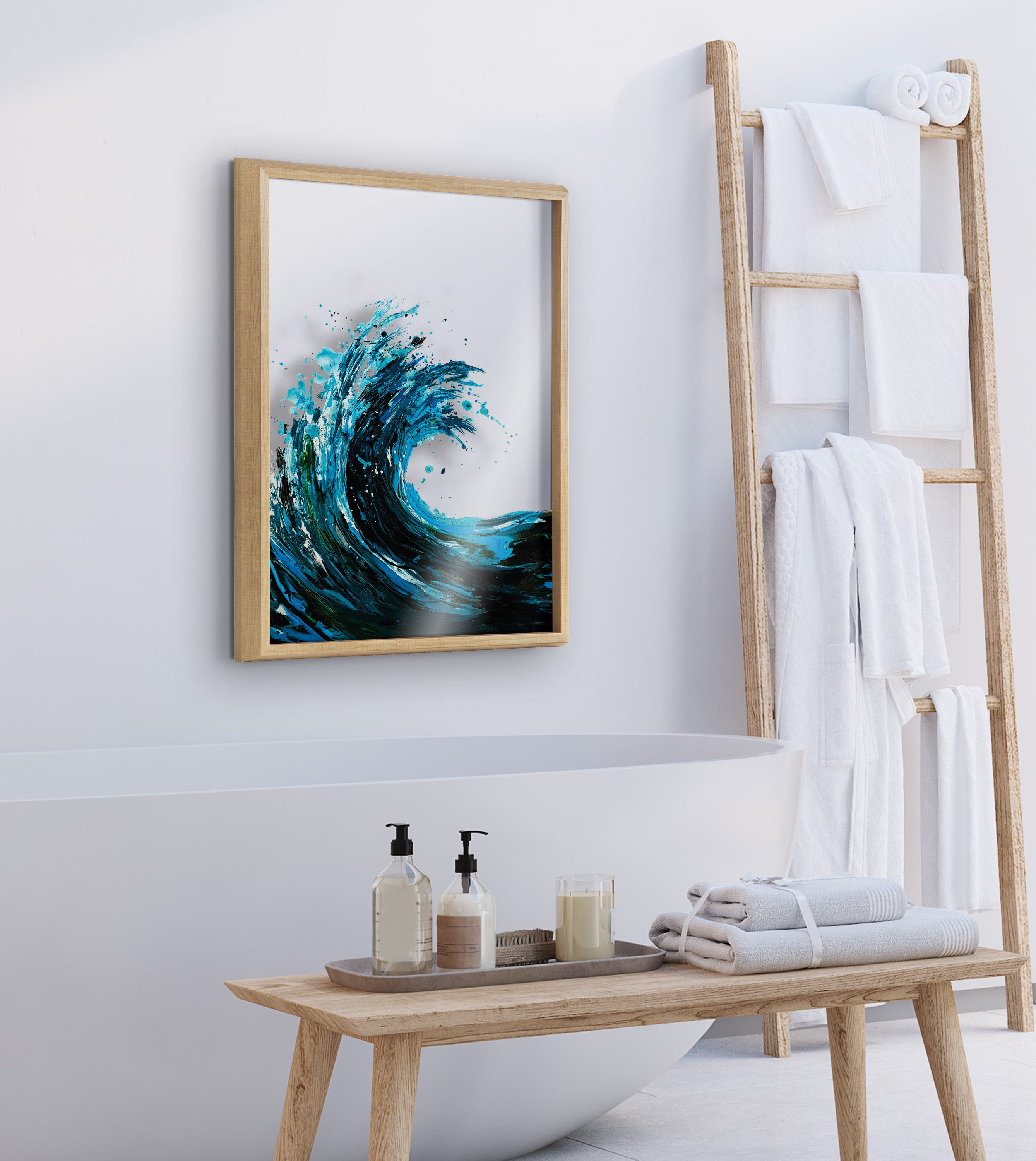 Blake Waves Framed Printed Art